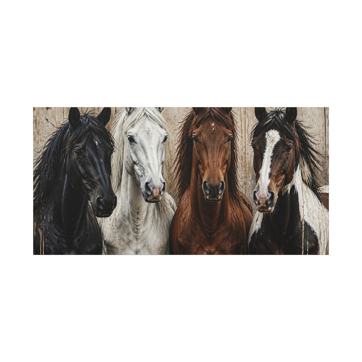 Horses Matte Canvas Wall Art — Stretched 1.25"