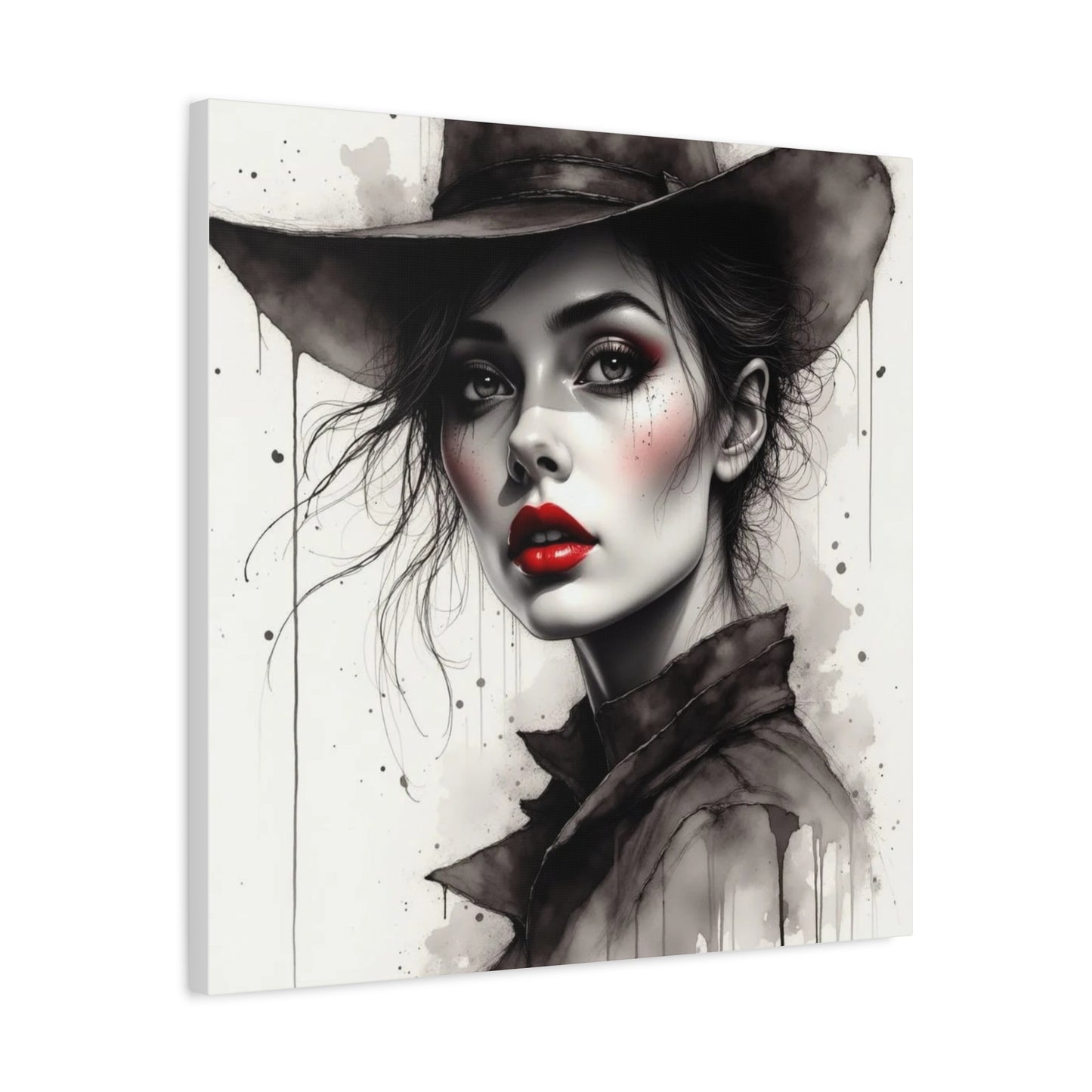 Beautiful Brunett in a Hat Abstract Art