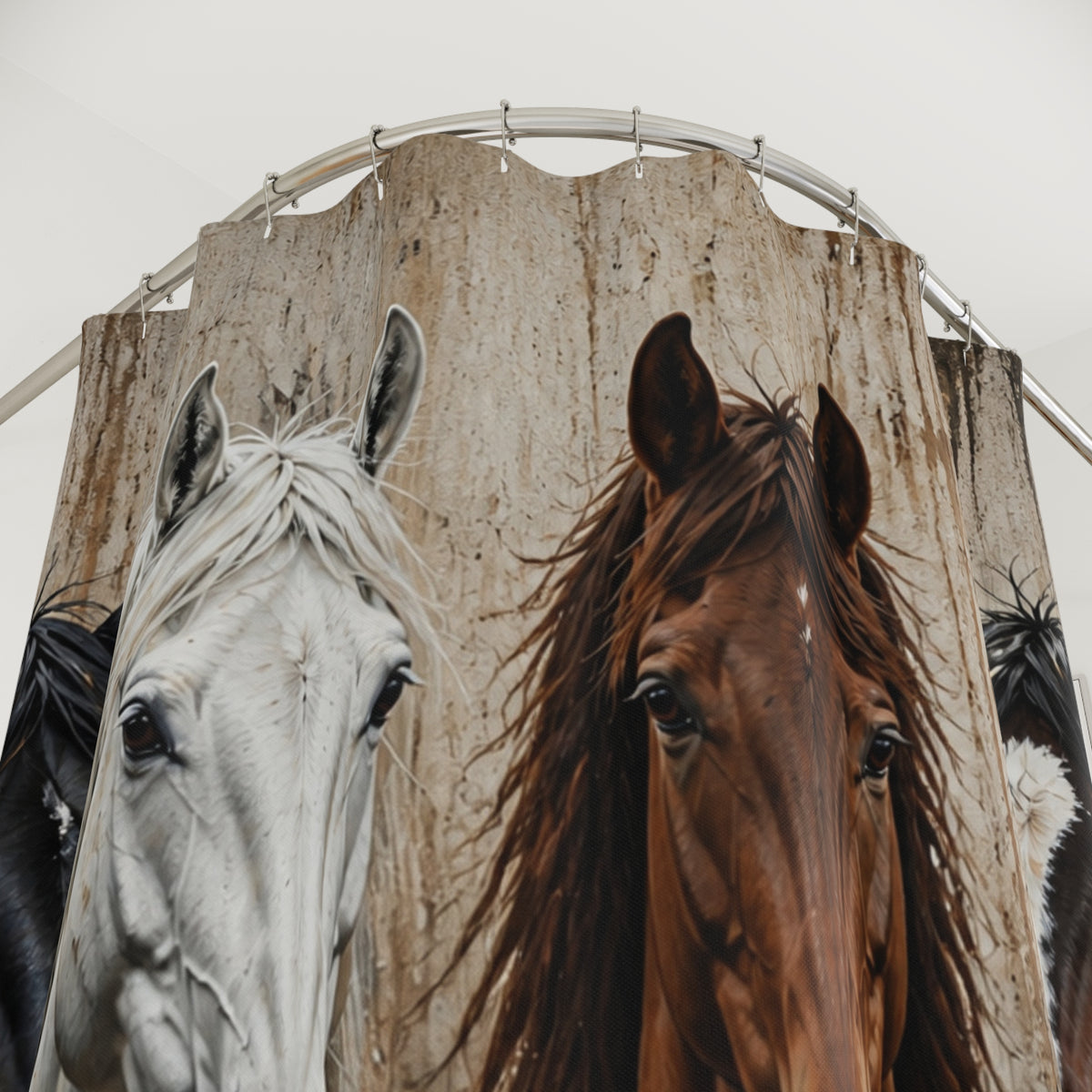 Wild Horse Herd Rustic Shower Curtain
