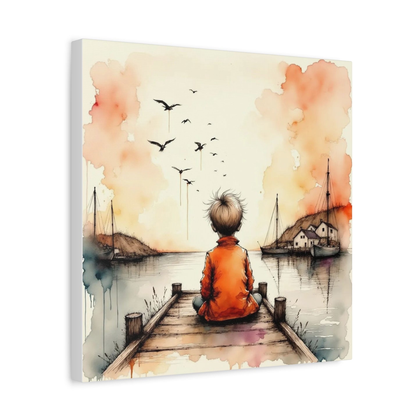 Little Boy on the Dock Abstract Art