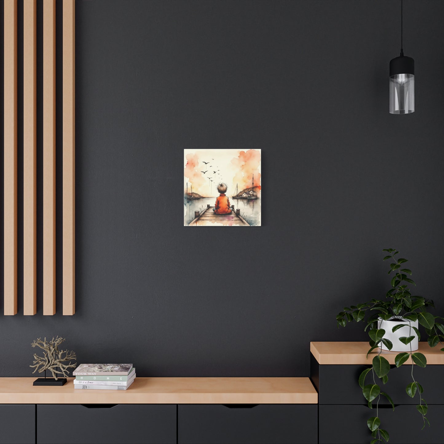 Little Boy on the Dock Abstract Art