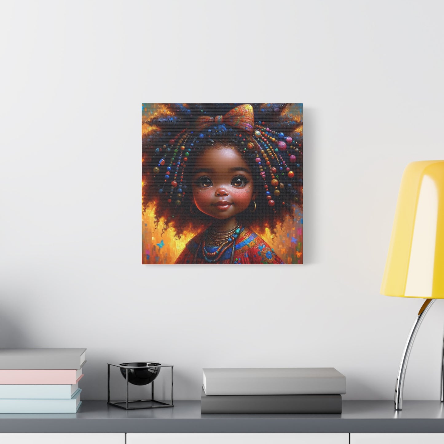 Beautiful Child Black Canvas Art