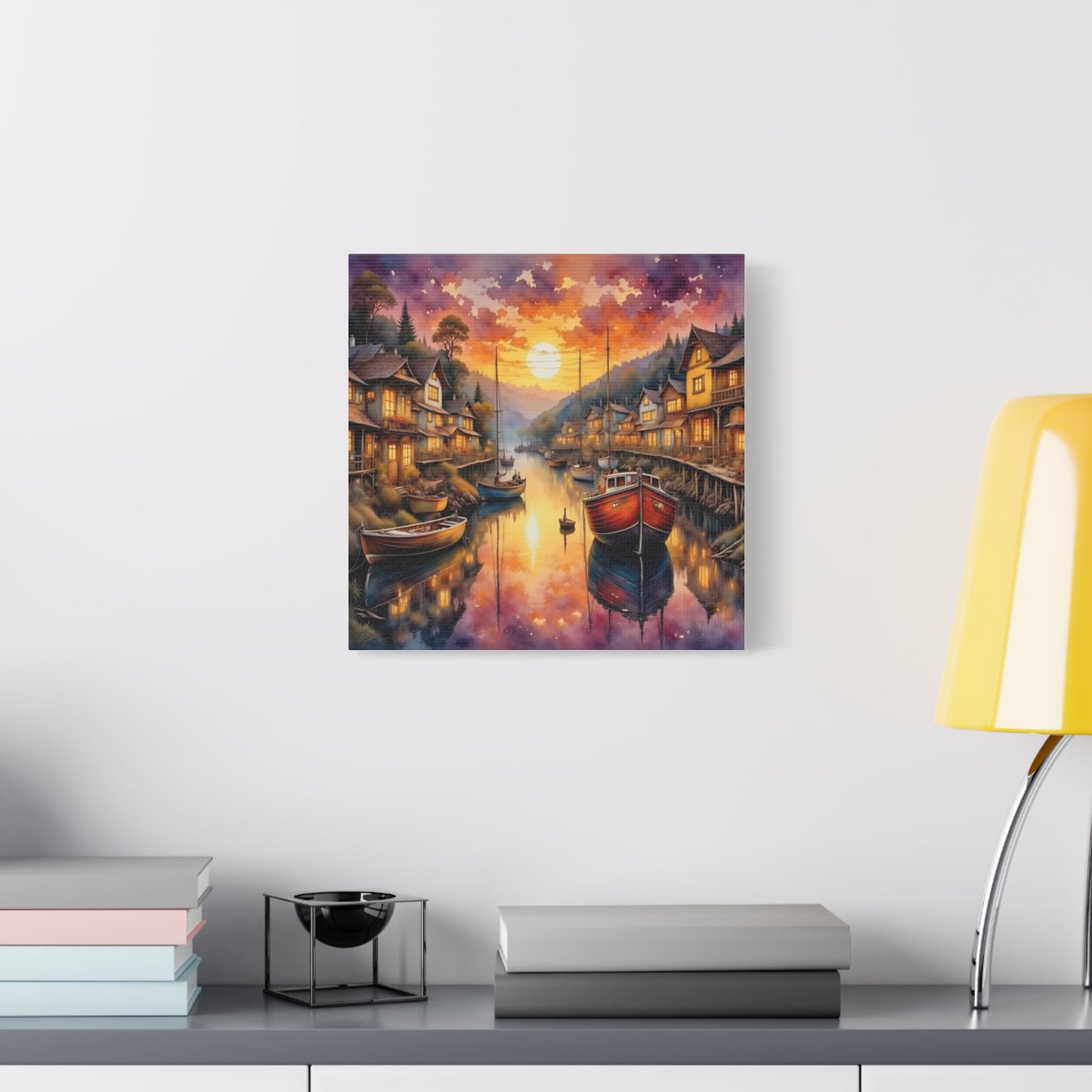 Twilight in the Harbor Abstract Art