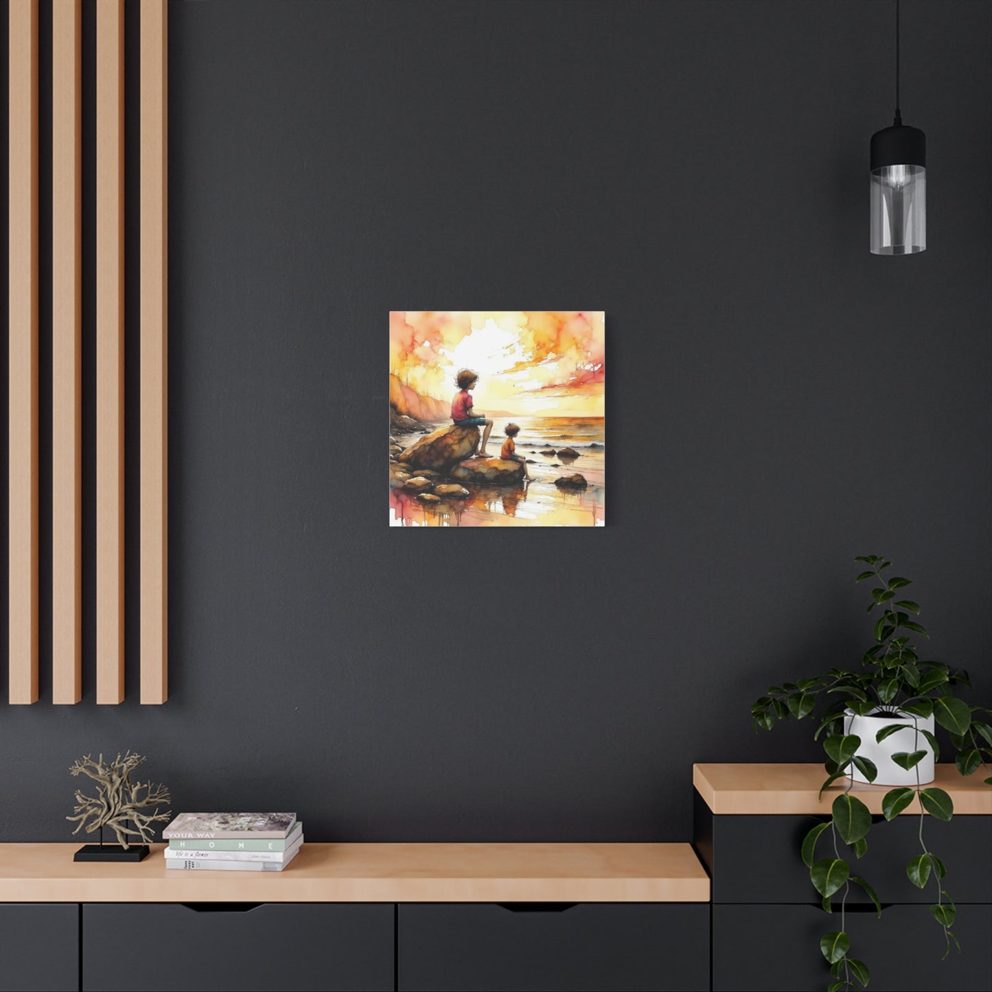 Boys on the Beach Abstract Art