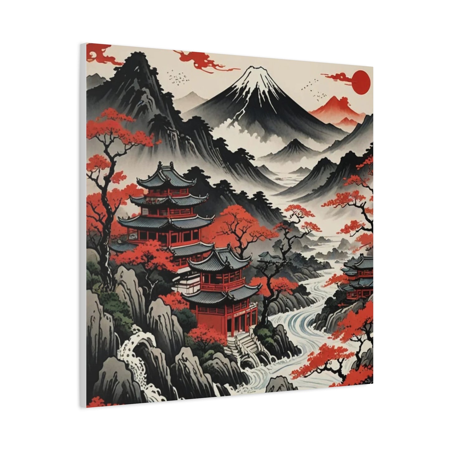 House on the River Asian Abstract Art
