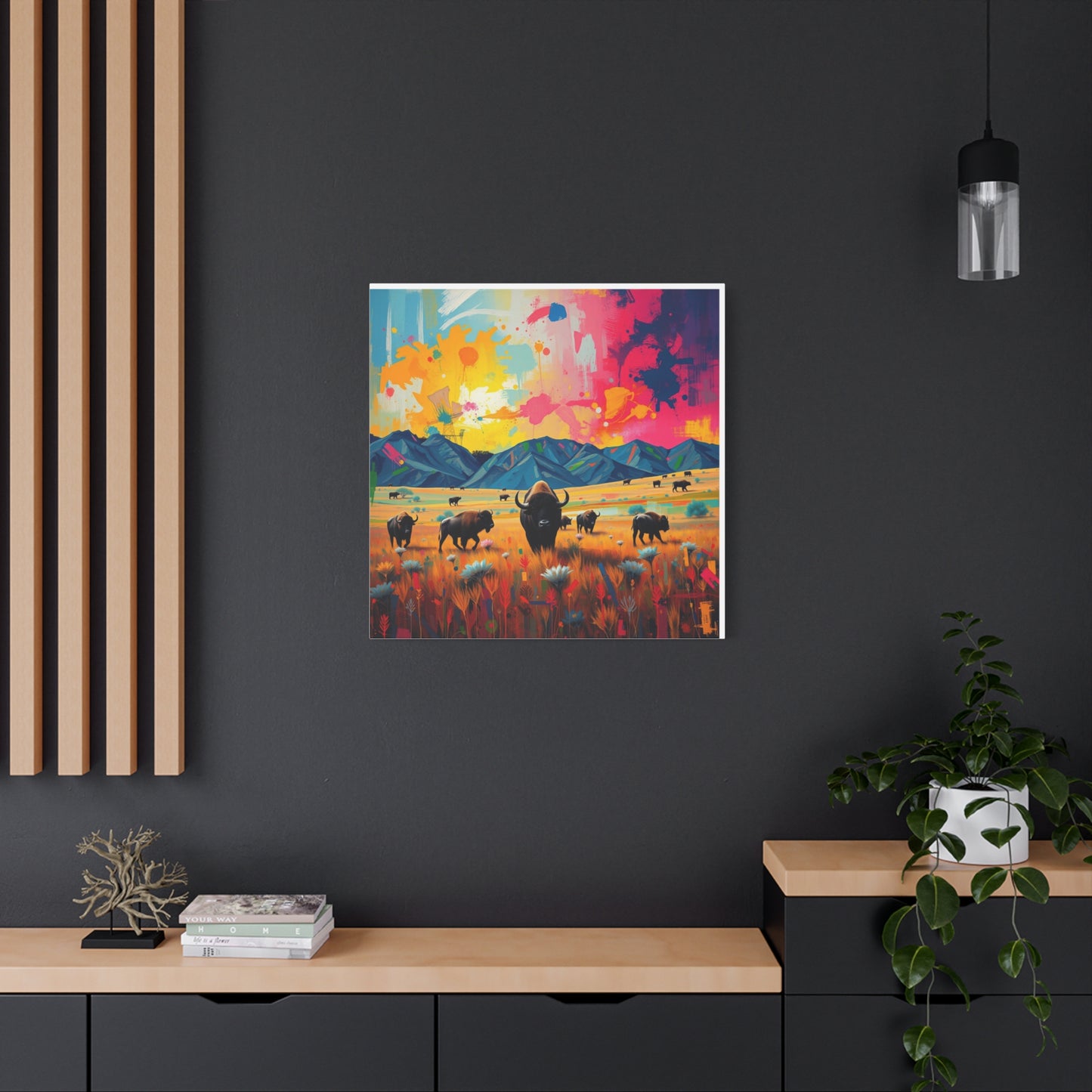 Canvas Print -Abstract Buffalo Wall Art