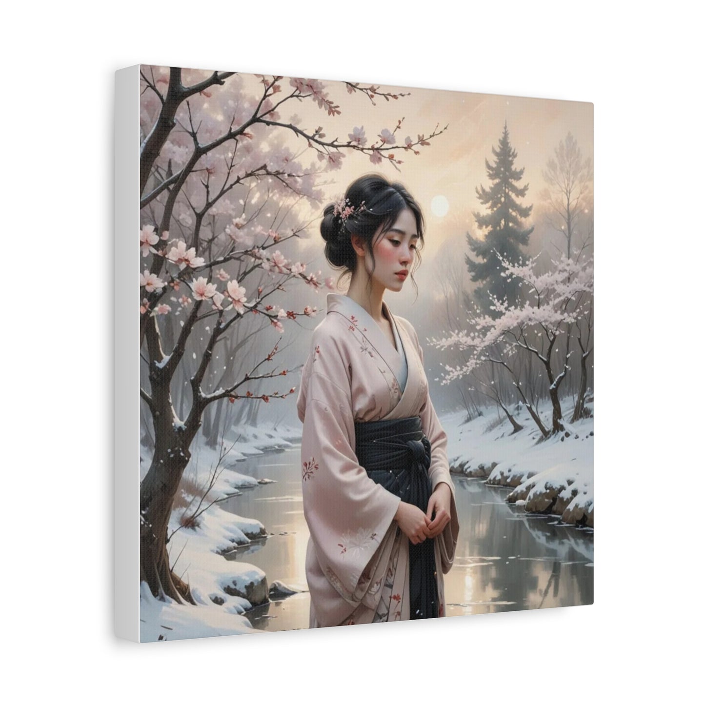 Lady in the Snow Asian Abstract Art