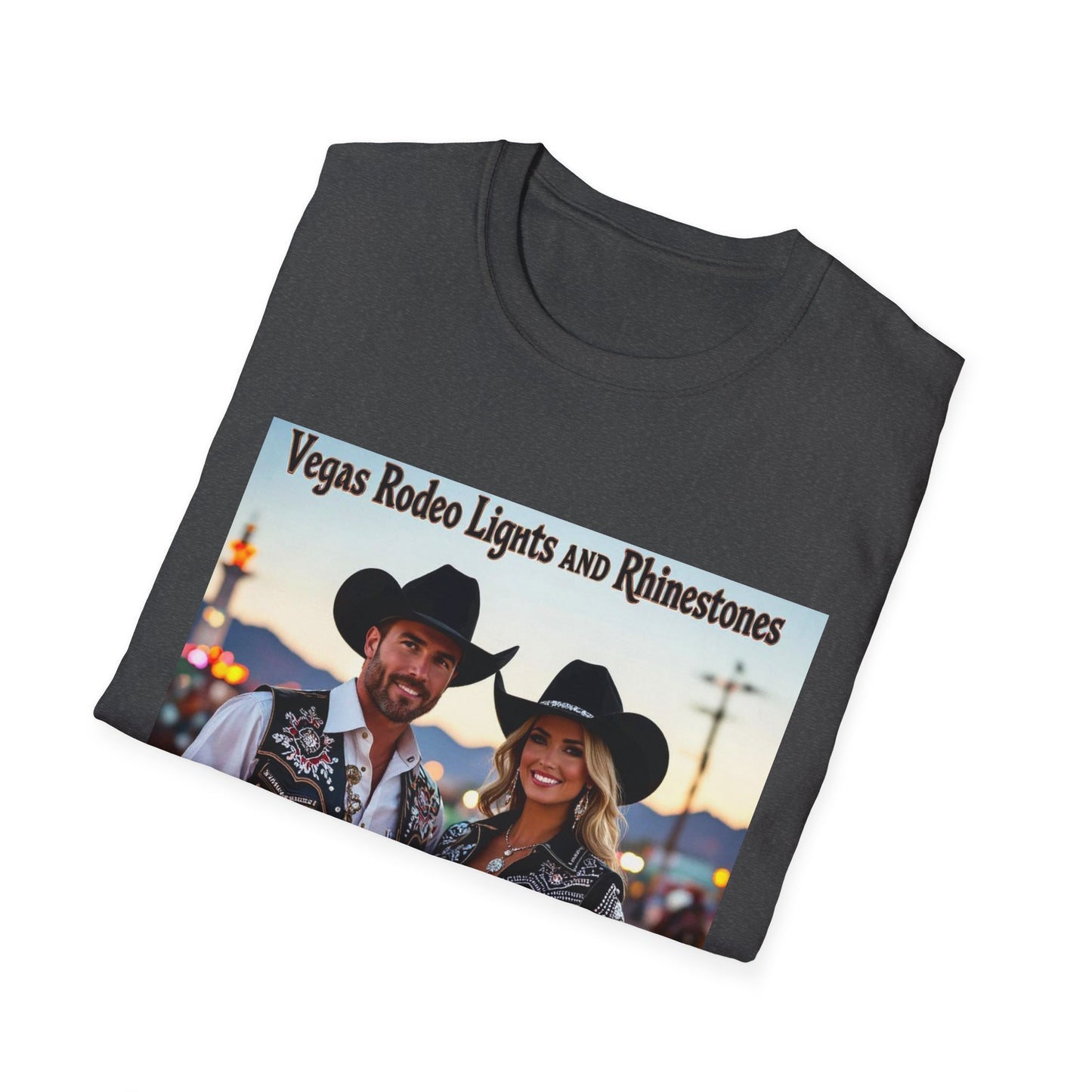 Vegas Rodeo Lights and Rhinestones Western Boho, Unisex T-Shirt,