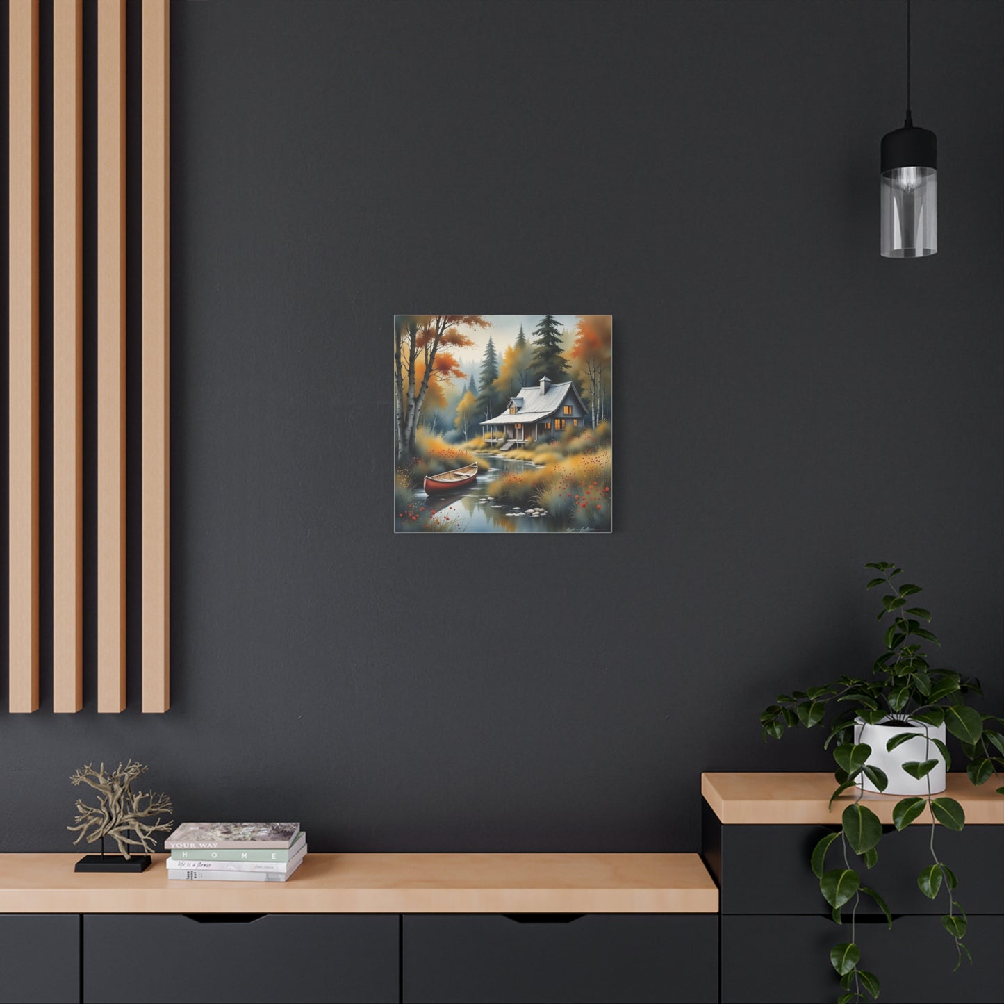 Cabin on a Stream Abstract Art