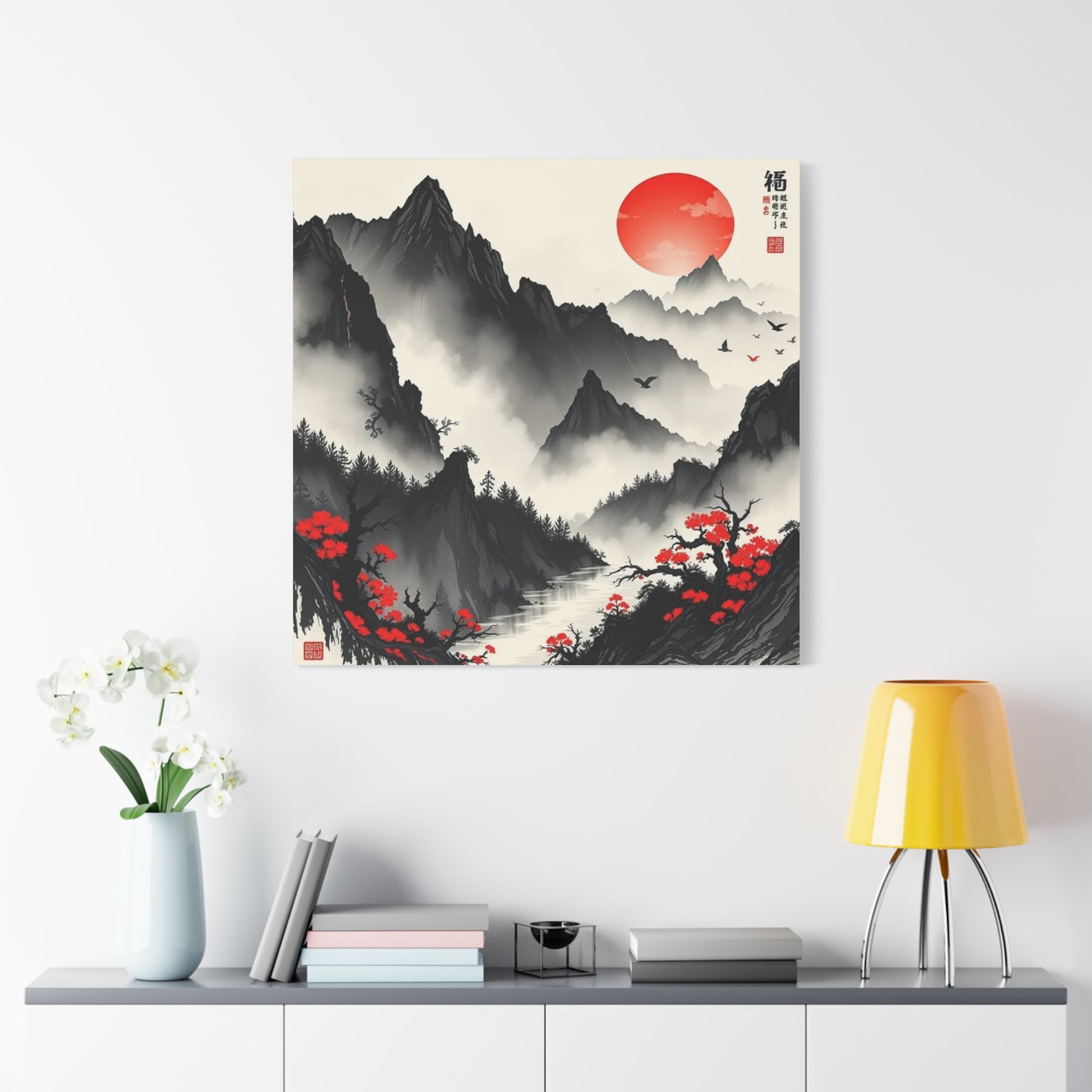 Fog on the Mountains Asian Abstract Art