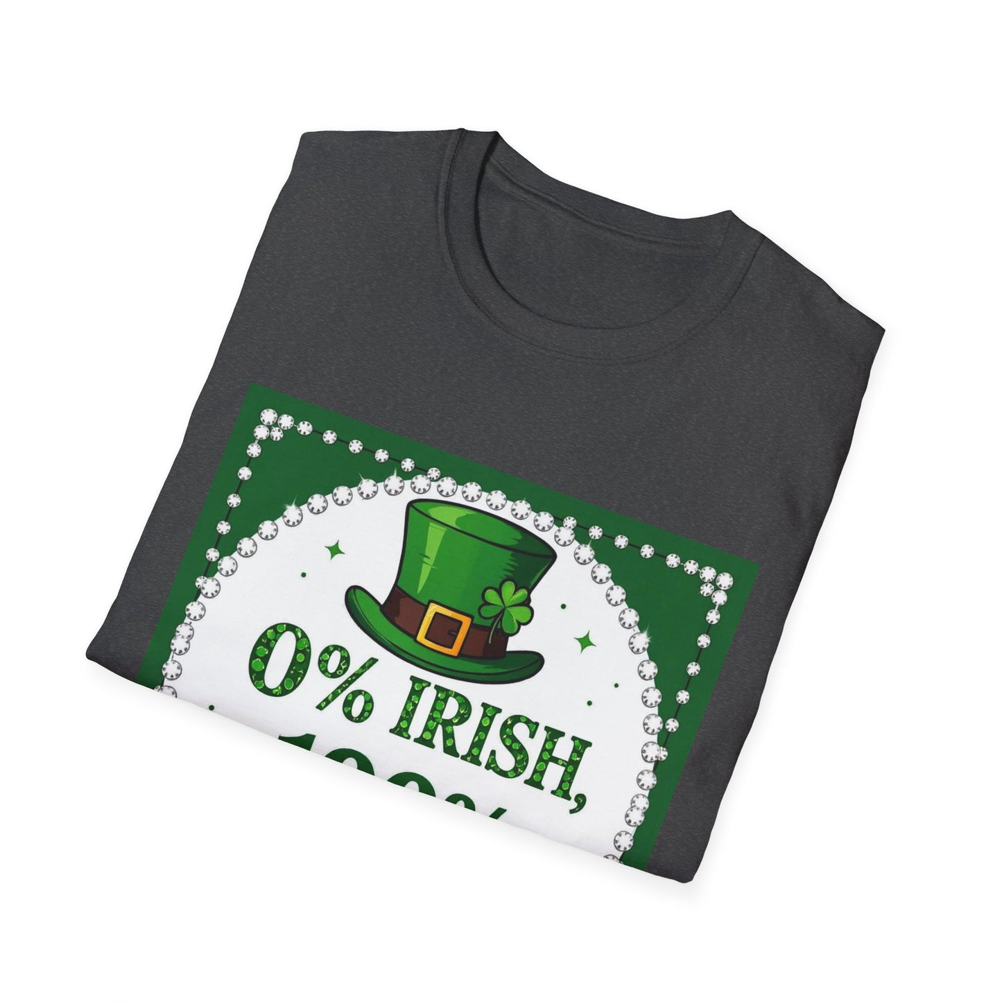0% Irish 100% Kissable... Saint Patty's Day Funny T-Shirt — St. Patrick's Day Humor Tee