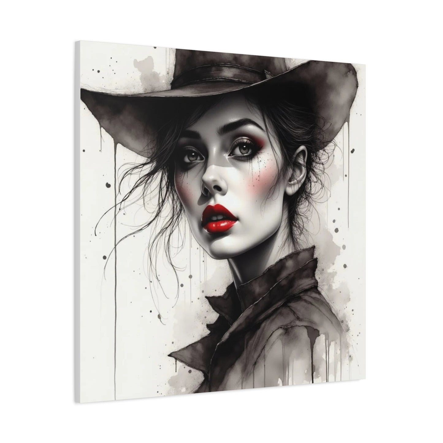 Beautiful Brunett in a Hat Abstract Art