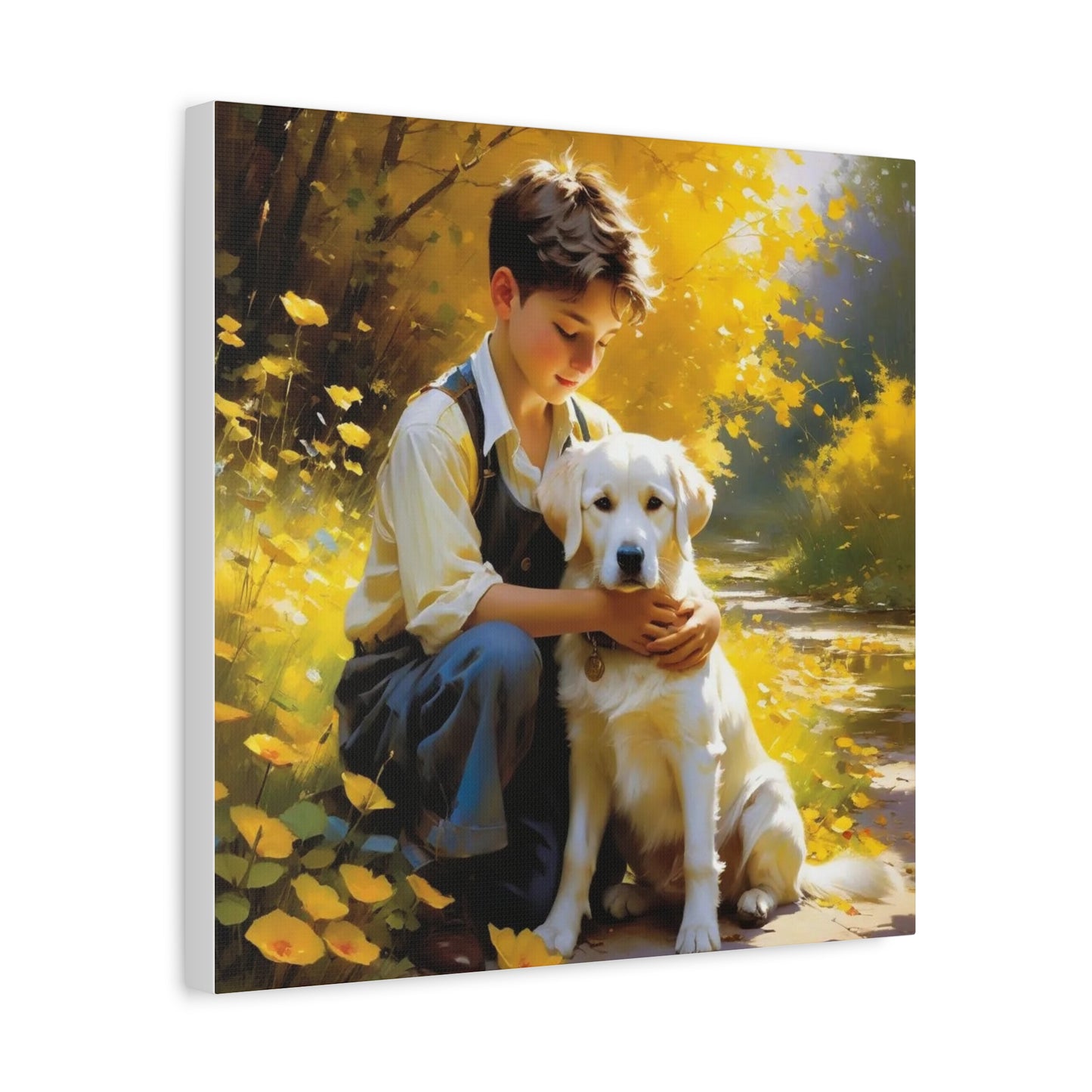 A Boy and His Labrador Retriever Puppy Art
