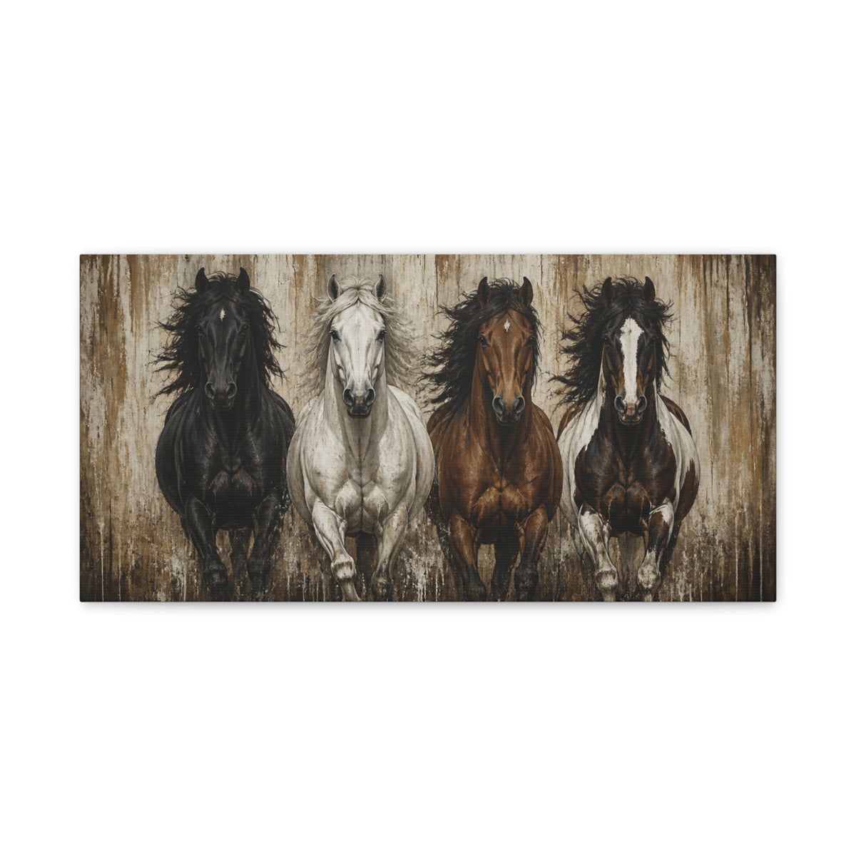 Running Horses Matte Canvas Wall Art — Stretched 1.25"