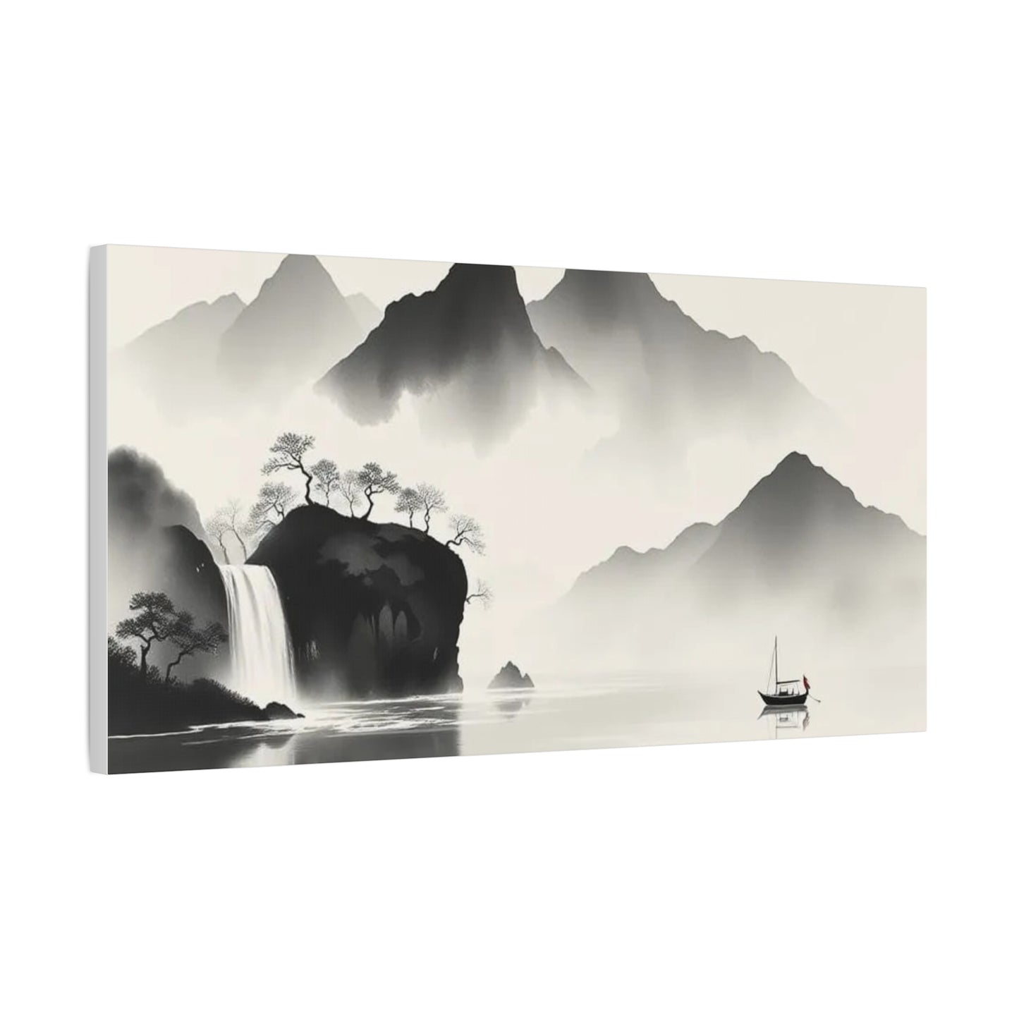 Boat in the Distance Asian Abstract Art