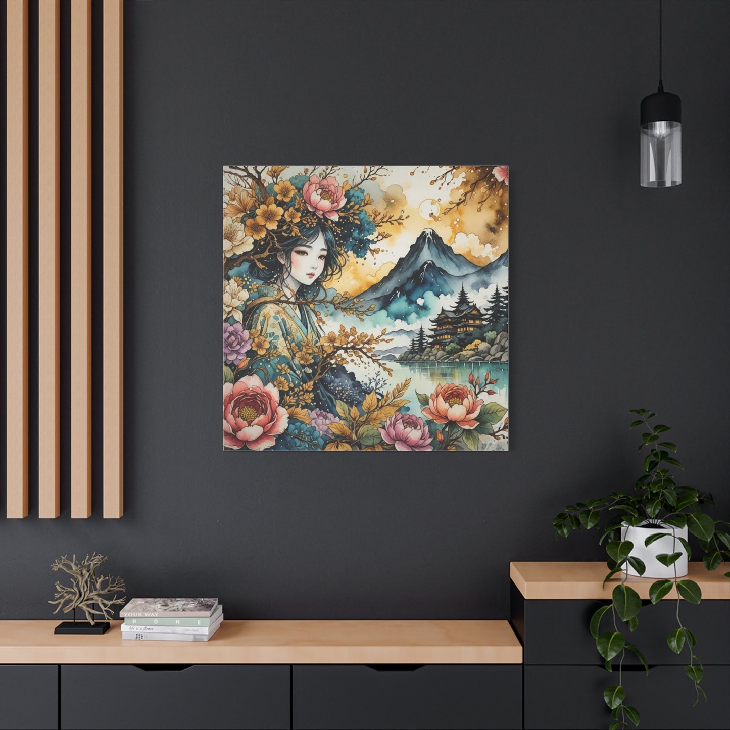 Lady in the Woods Asian Abstract Art