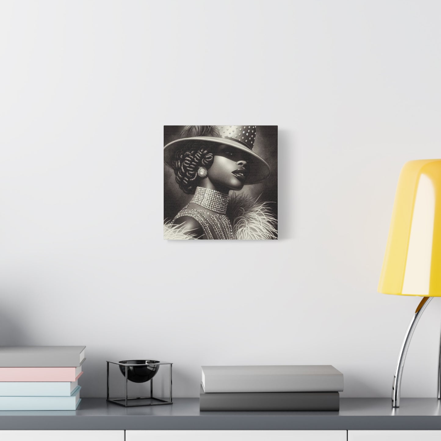 Beautiful Black Woman in Diamonds Hat Canvas Art