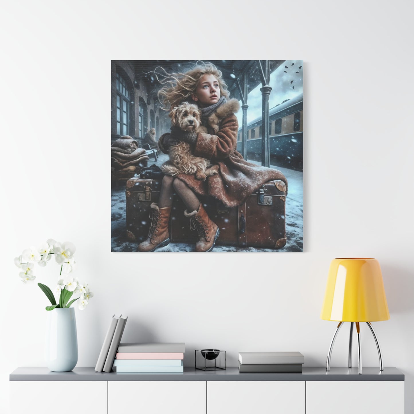 A Girl and Her Dog Art