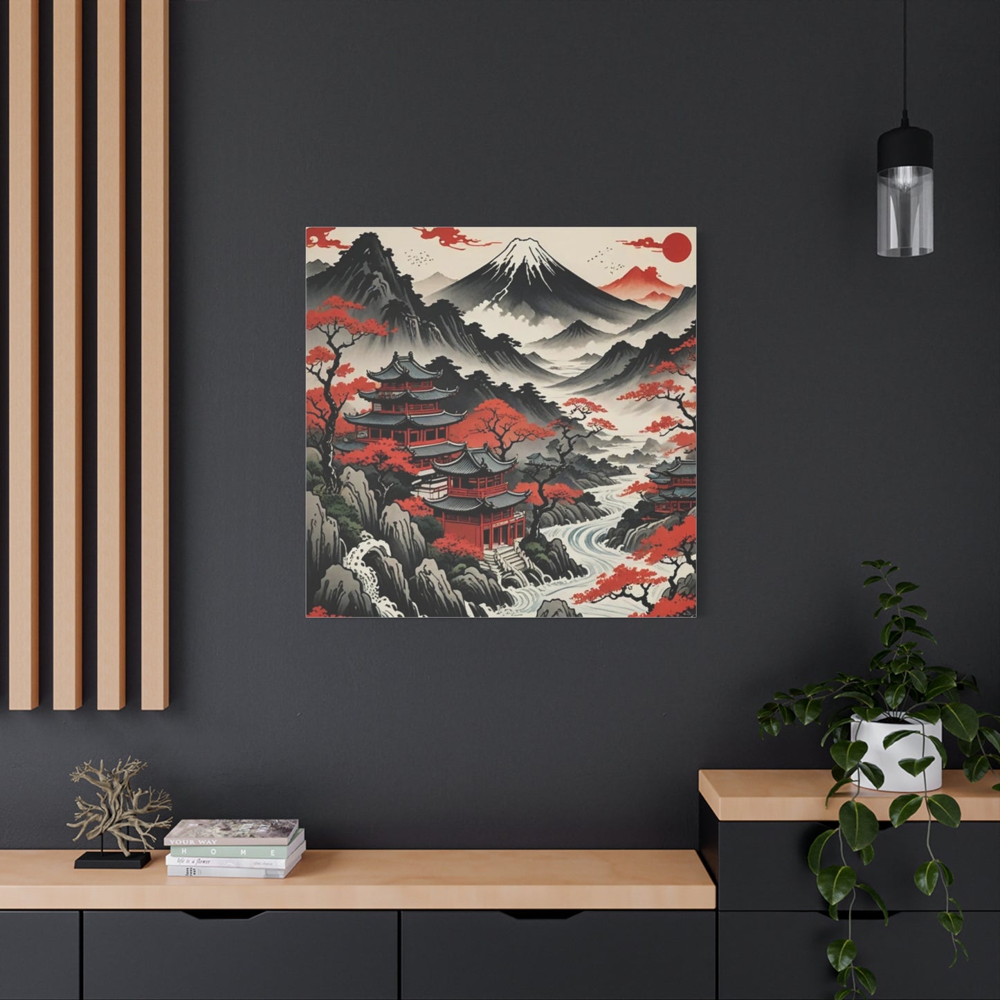 House on the River Asian Abstract Art