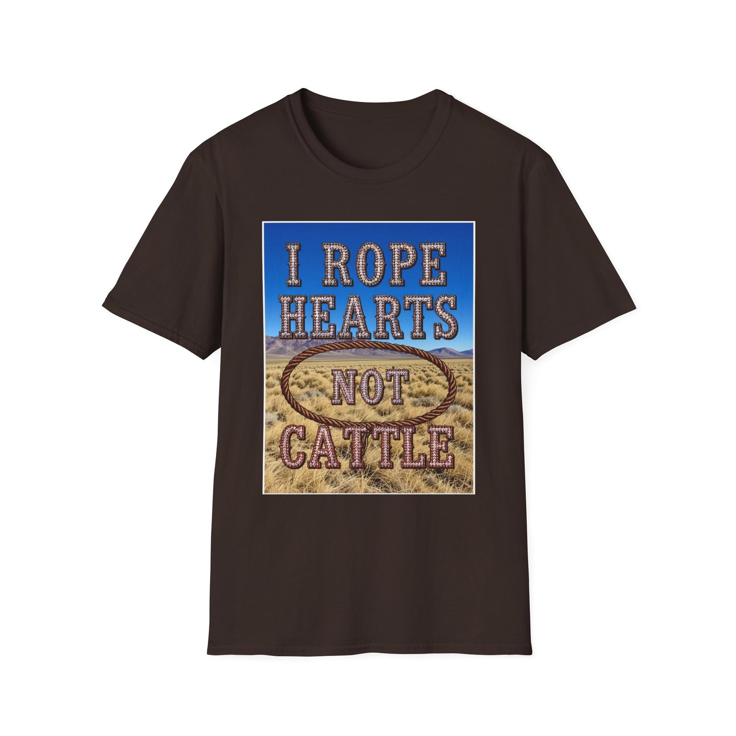 I Rope Hearts Not Cattle Western Boho, Unisex T-Shirt,