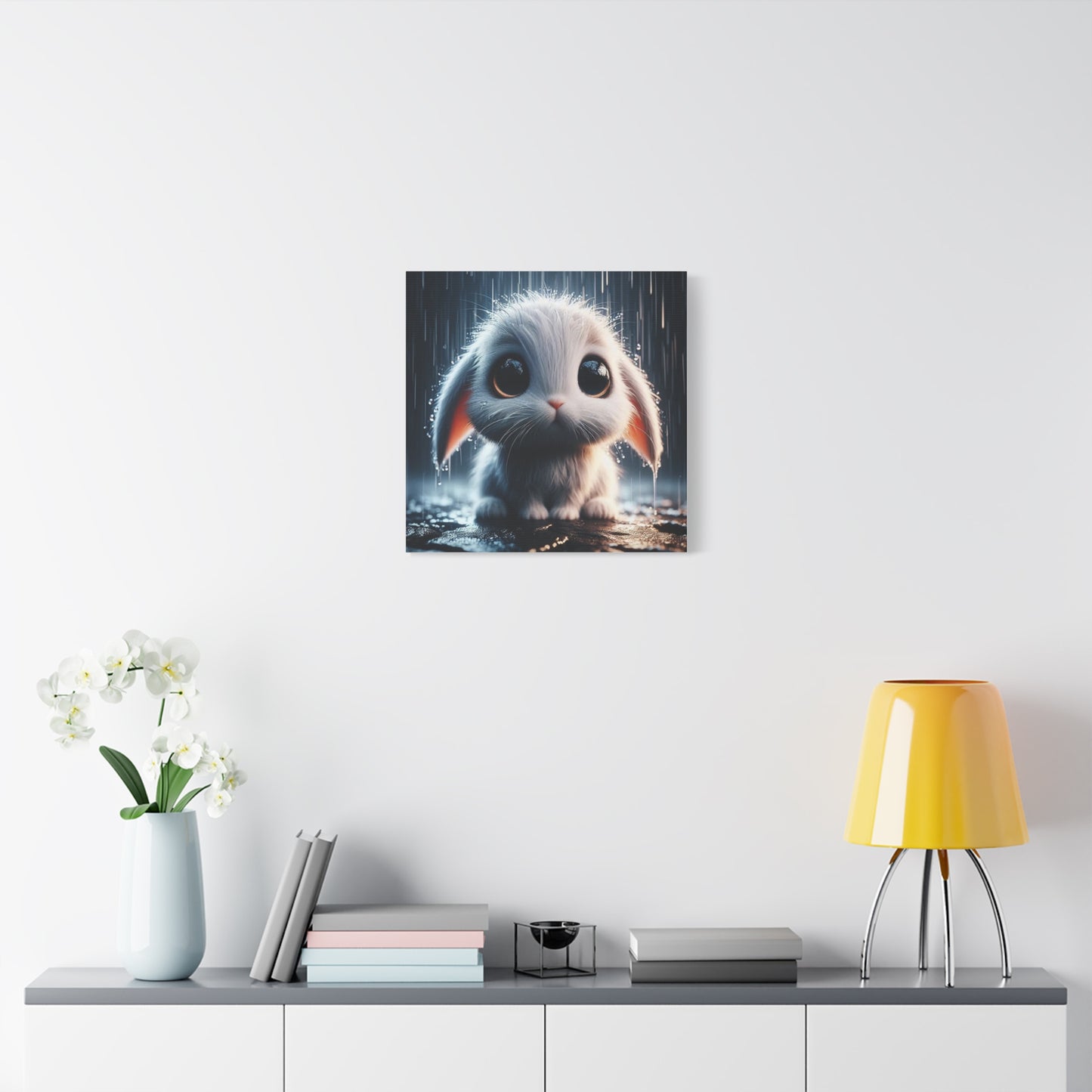 Baby Bunny in the Rain Art