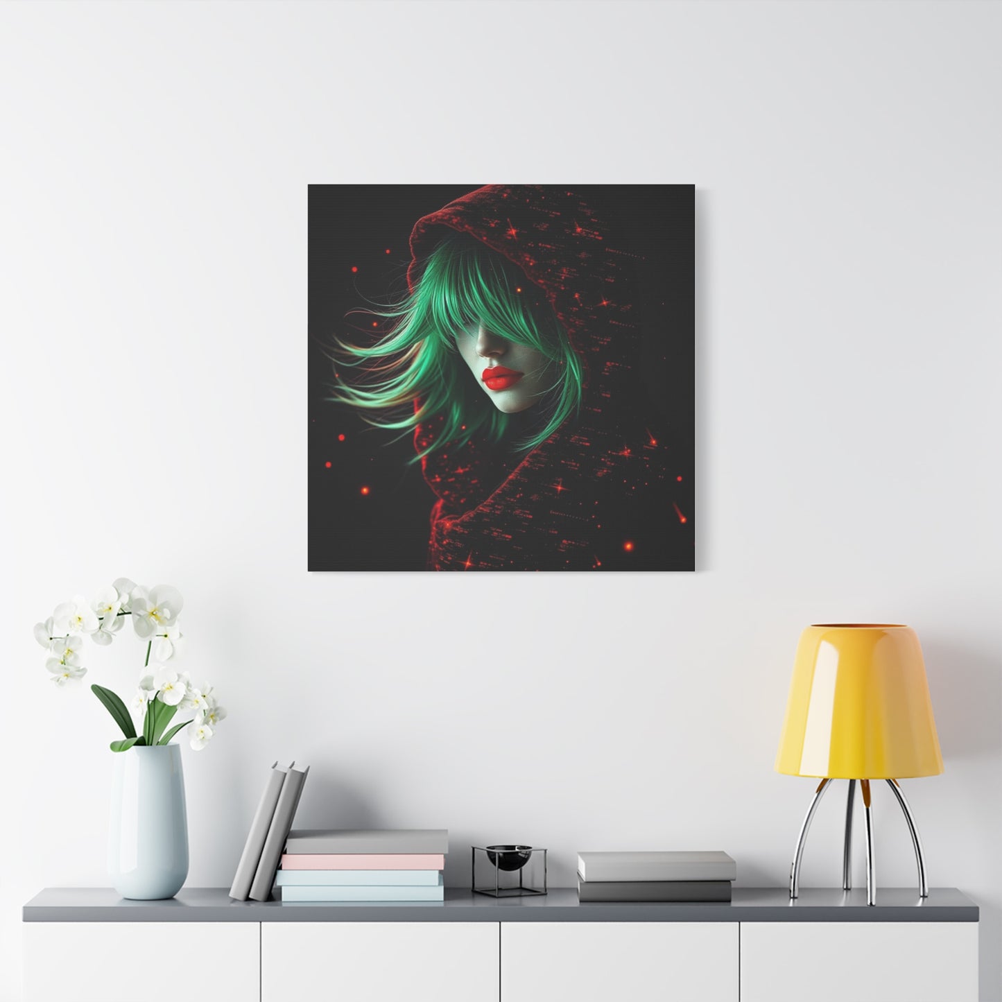Green Haired Lady Abstract Art