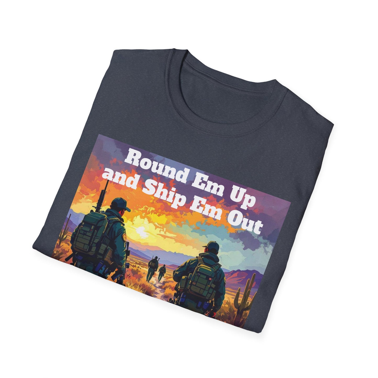 Round Em Up and Ship Em Out Western Boho, Unisex T-Shirt,