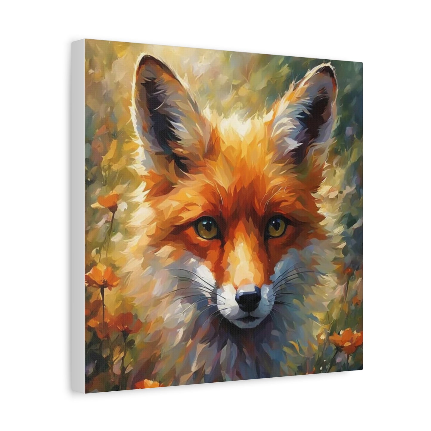 Fox in the Flowers Abstract Art