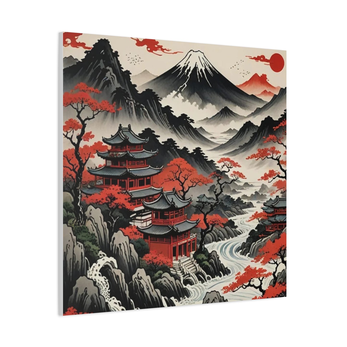 House on the River Asian Abstract Art