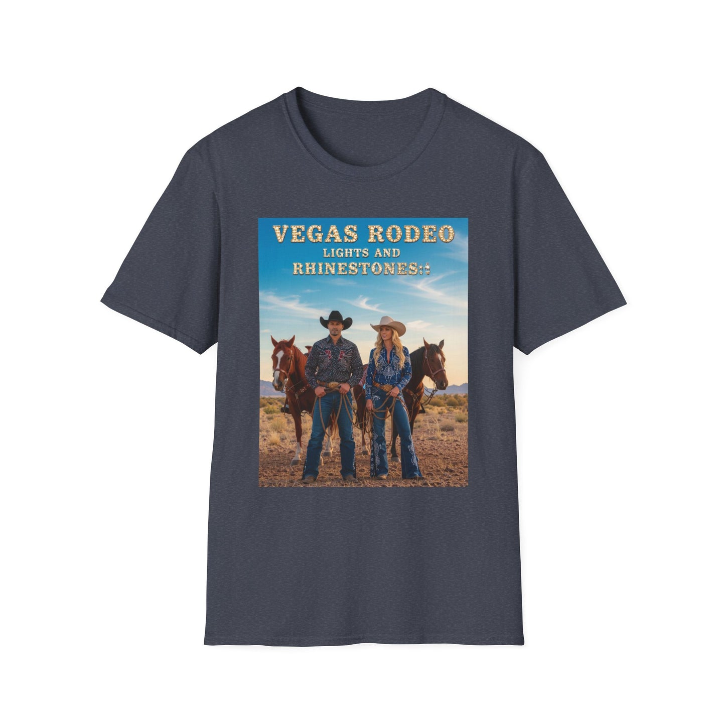 Vegas Rodeo Lights and Rhinestones Western Boho, Unisex T-Shirt,