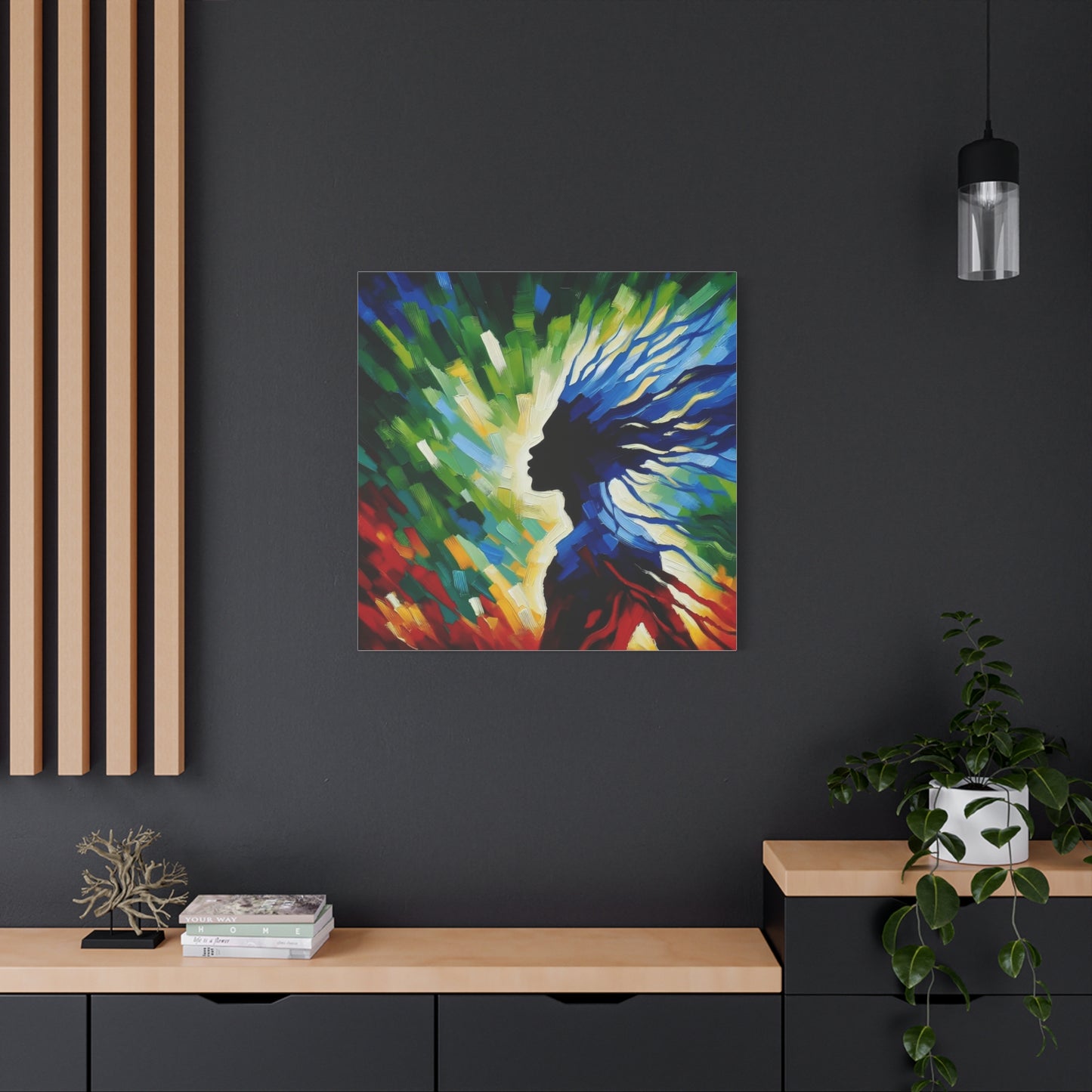 Abstract Man Black Canvas Art