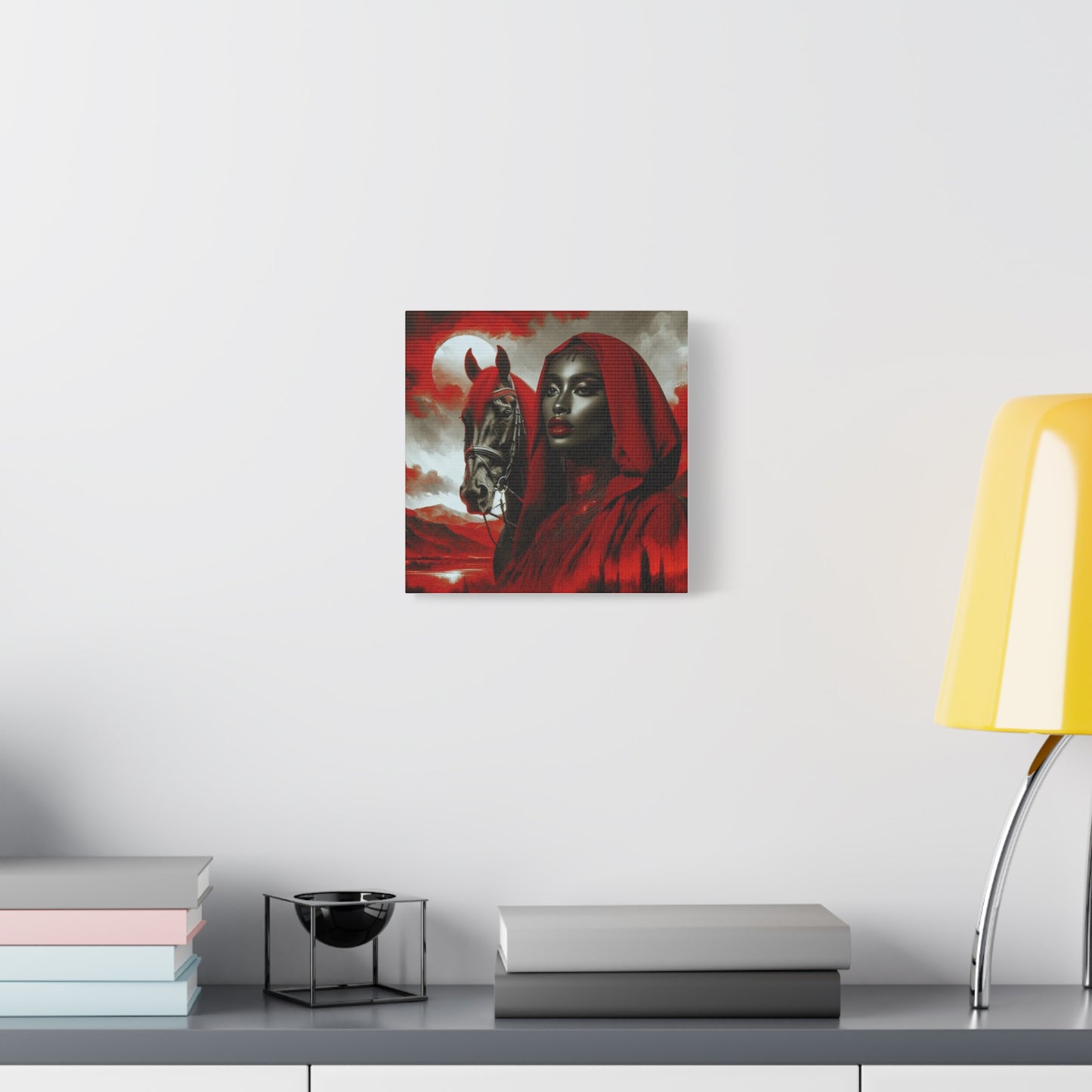 Beautiful Black Woman and her Horse Canvas Art