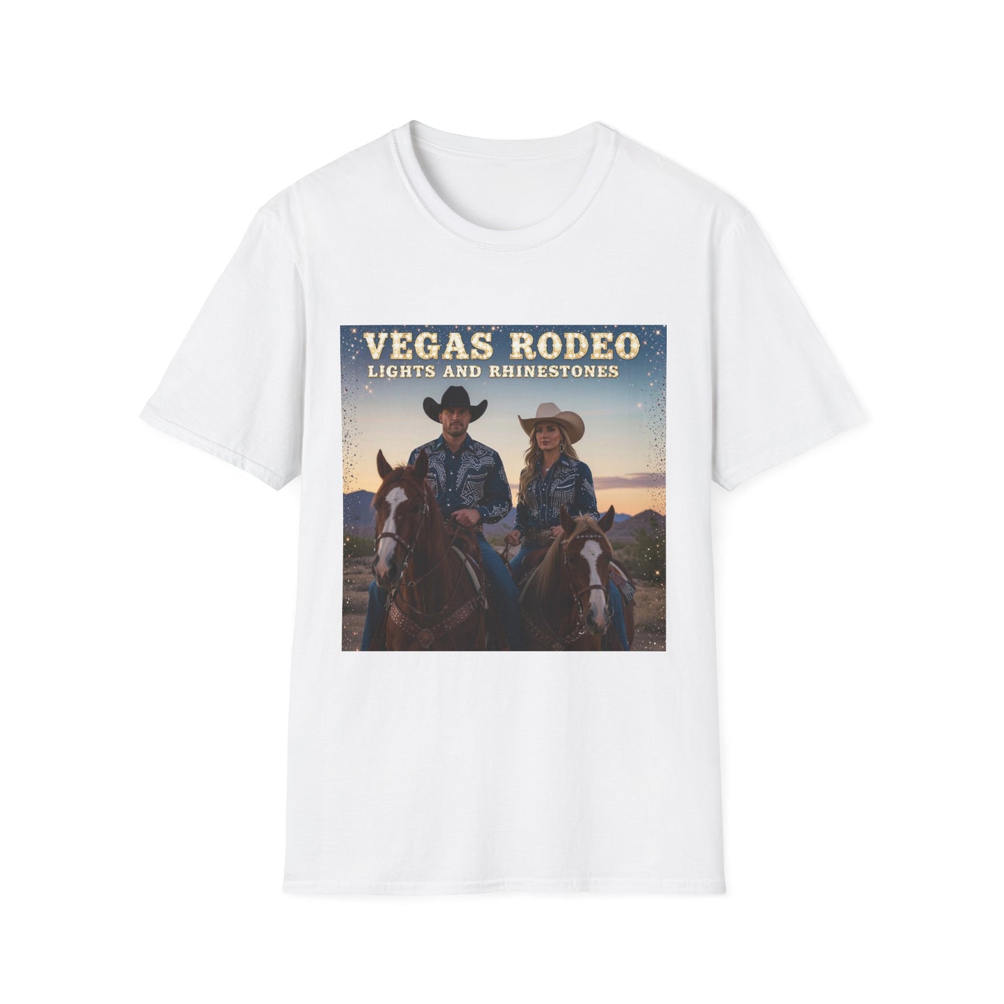 Vegas Rodeo Lights and Rhinestones Western Boho, Unisex T-Shirt,