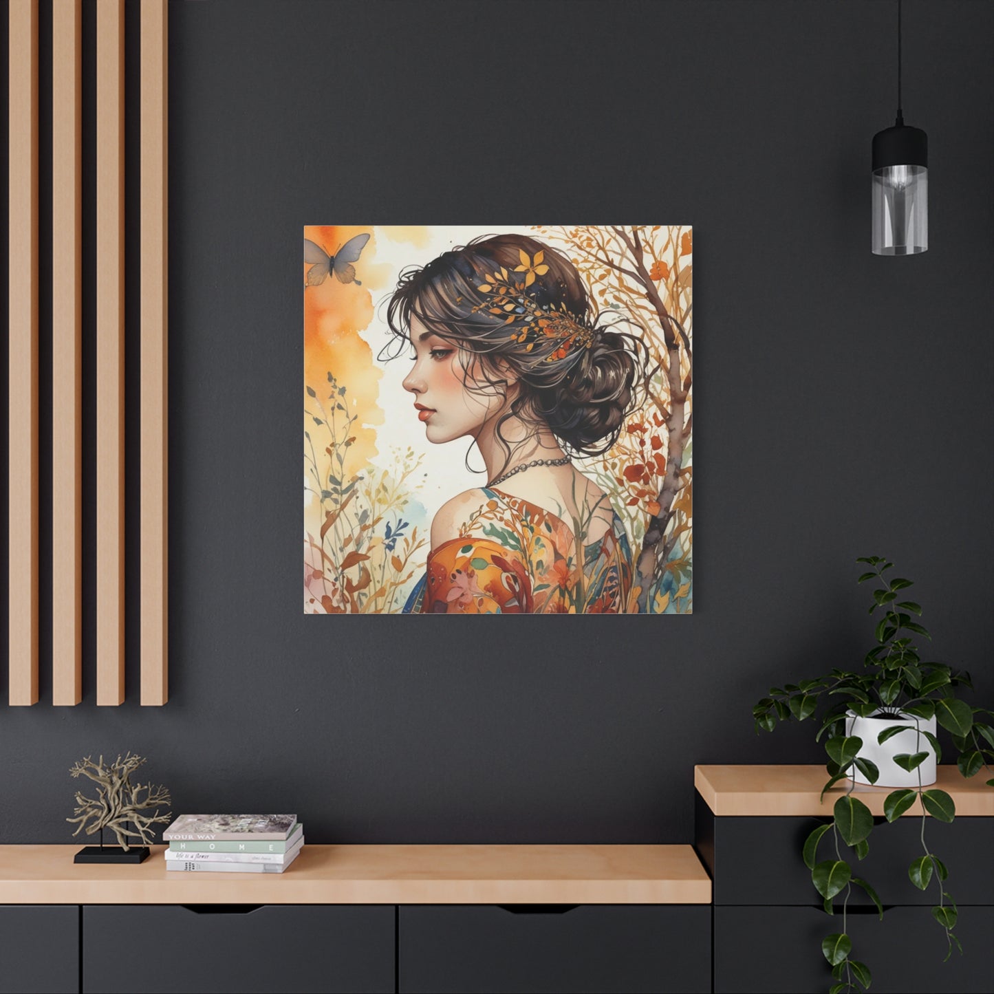 Girl with Leaves in Her Hair Abstract Art