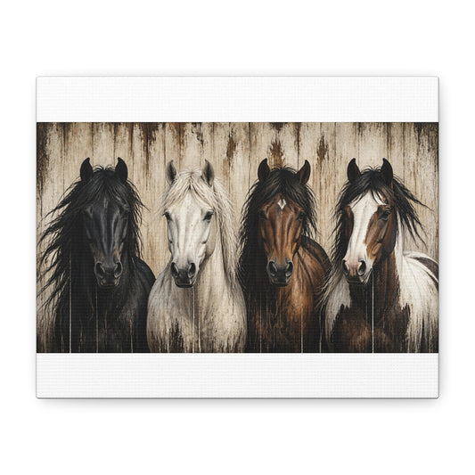 Horses Matte Canvas Wall Art — Stretched 1.25"