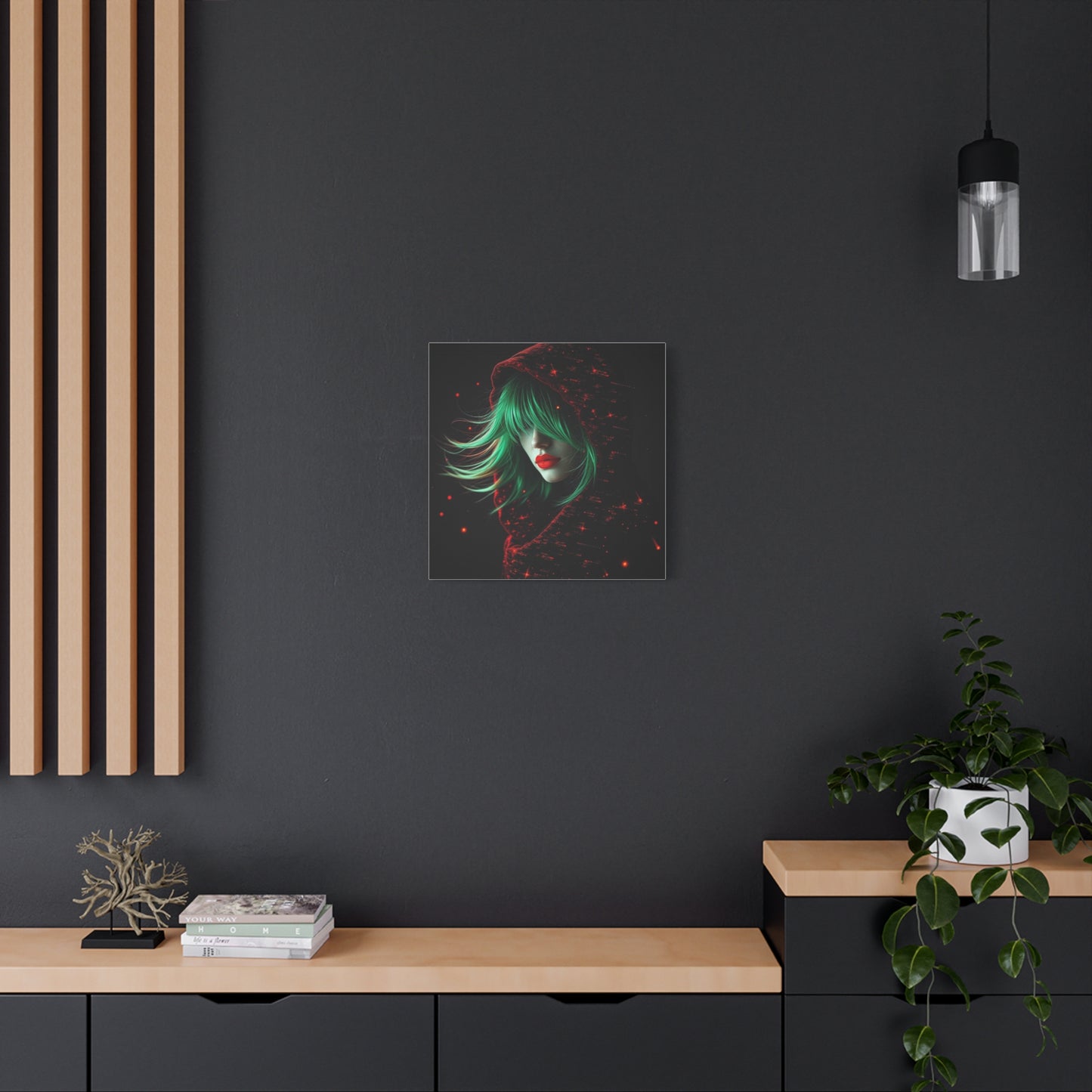 Green Haired Lady Abstract Art