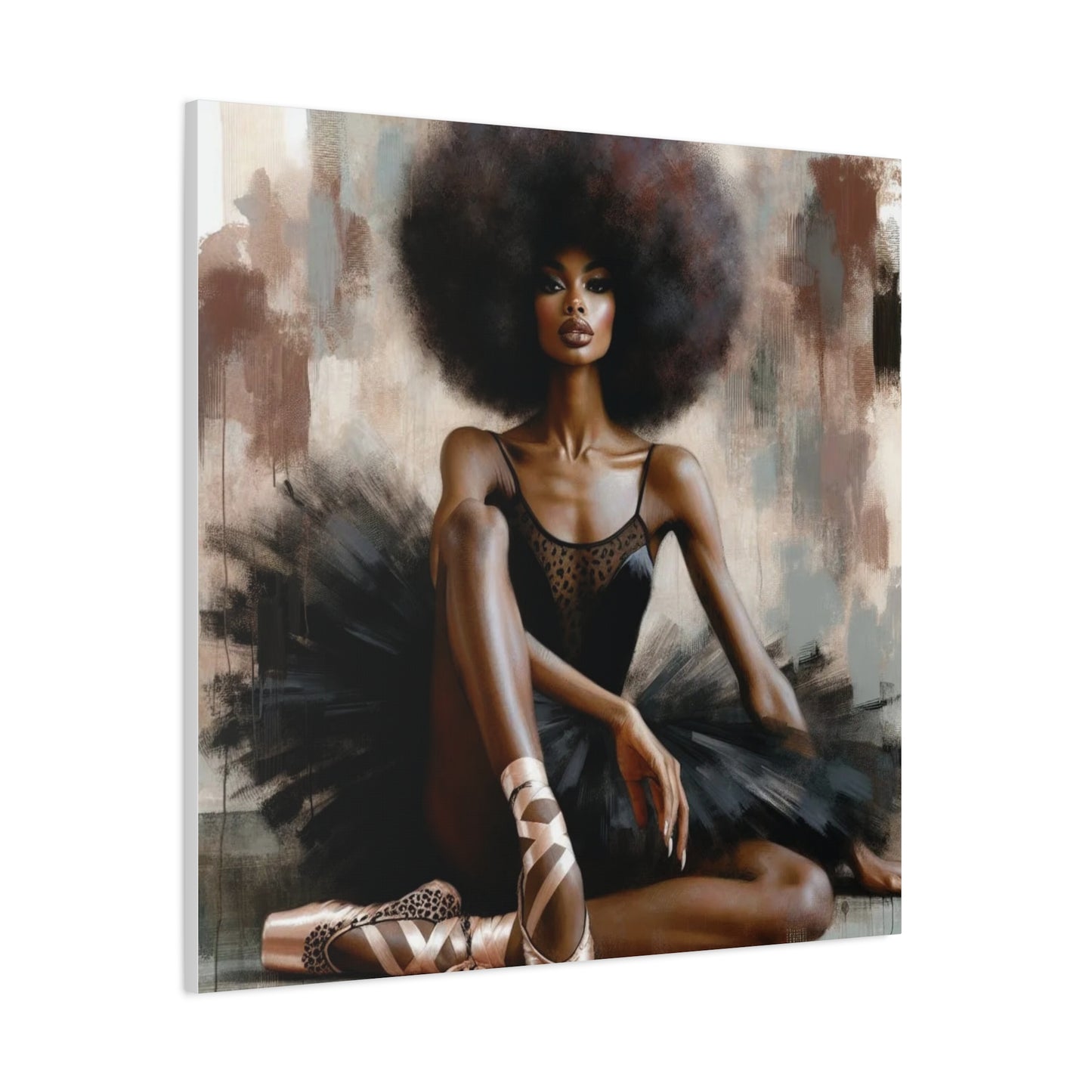 Beautiful Black Woman Ballerina Canvas Art