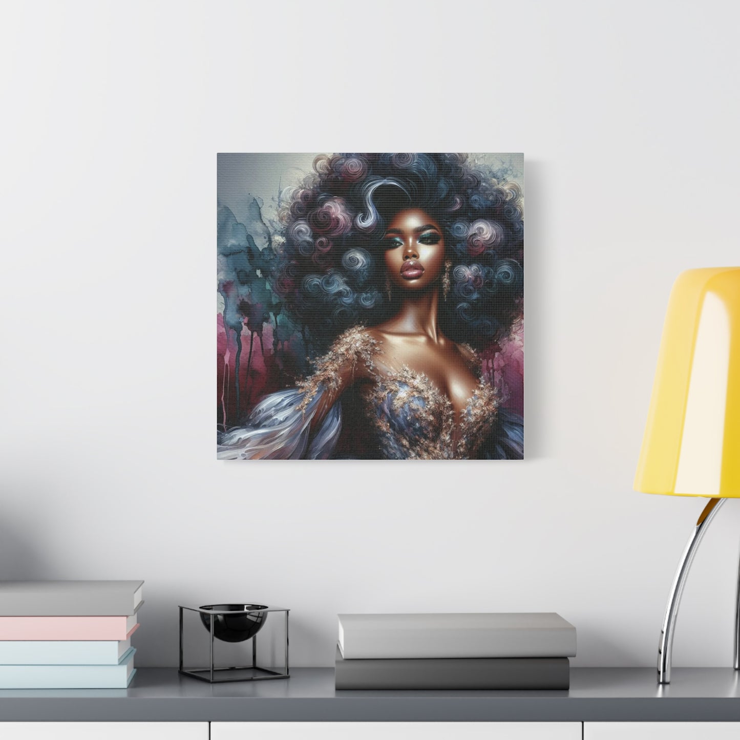 Beautiful Woman Black Canvas Art