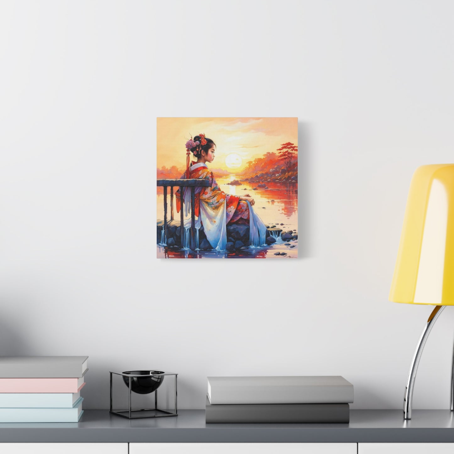 Girl by the Water Asian Abstract Art