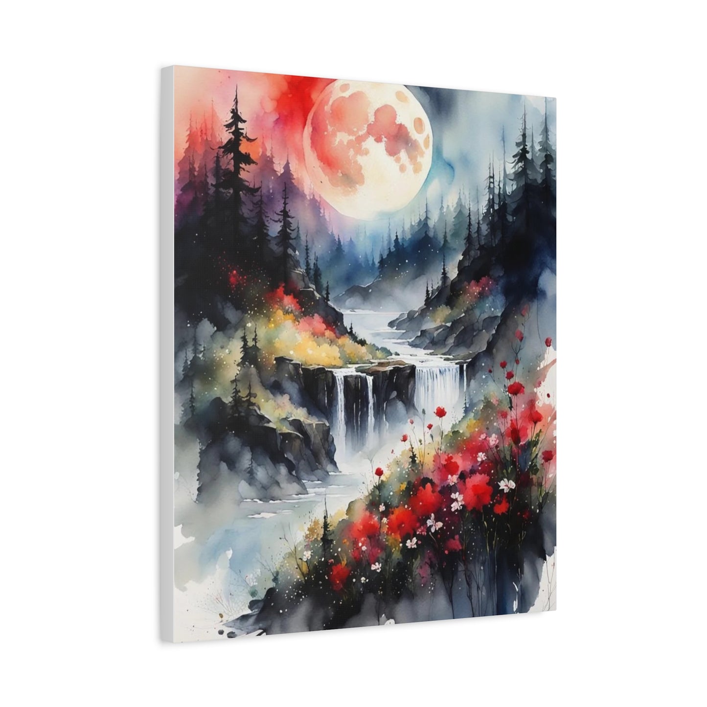 Moon Over the Stream Abstract Art