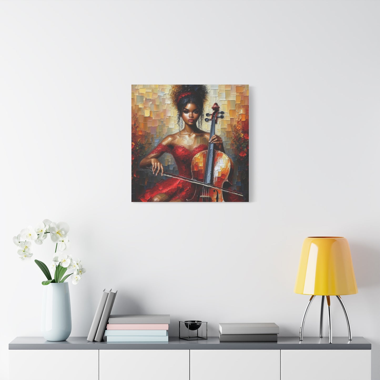 Beautiful Black Woman Musician Canvas Art
