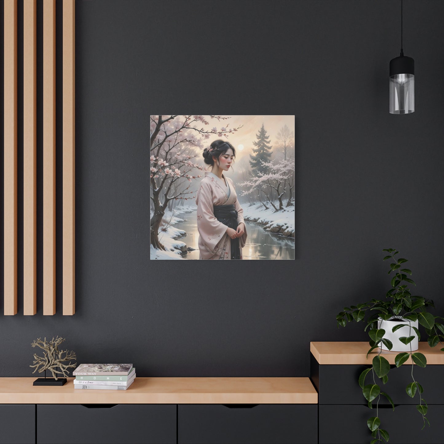 Lady in the Snow Asian Abstract Art