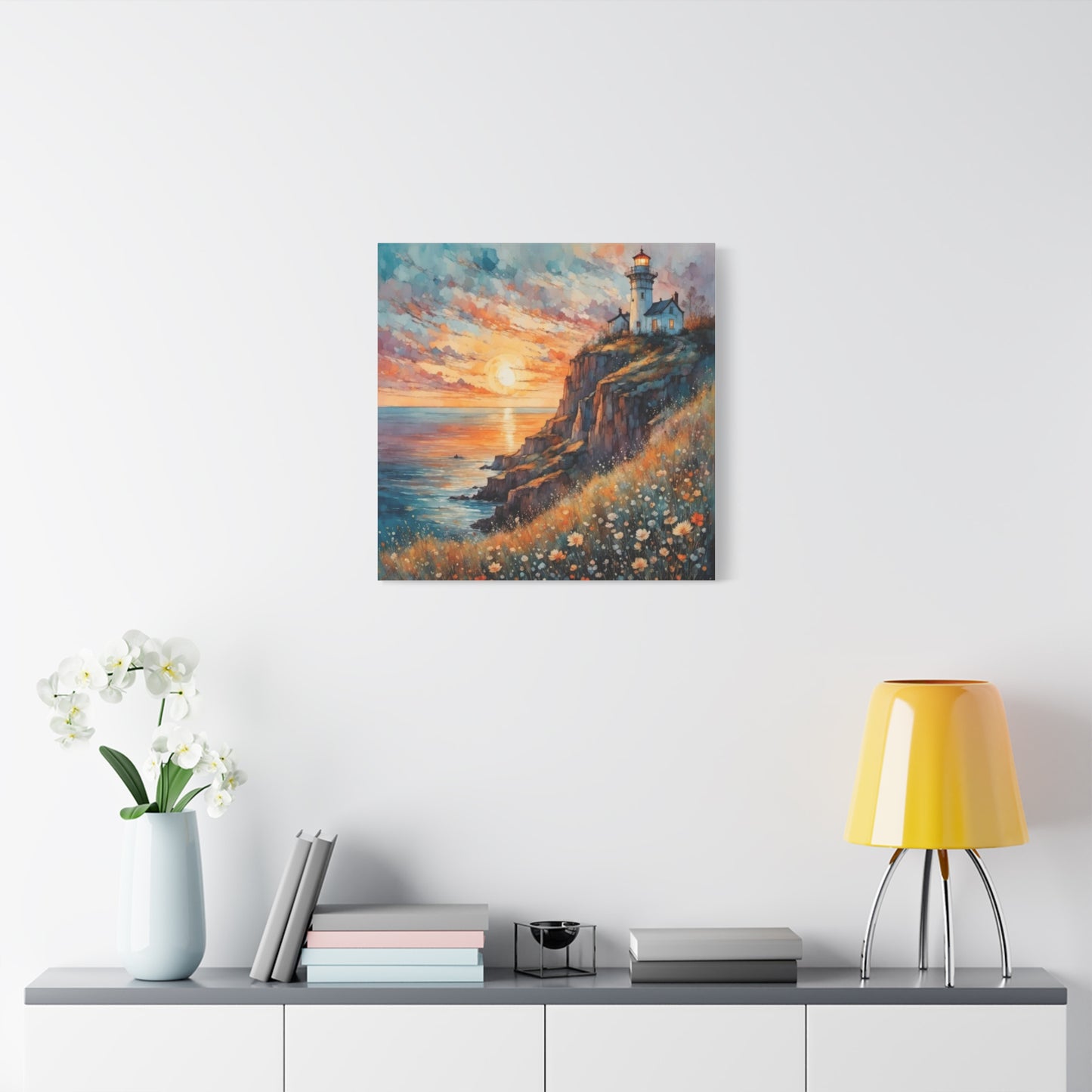 Lighthouse on the Cliff Abstract Art