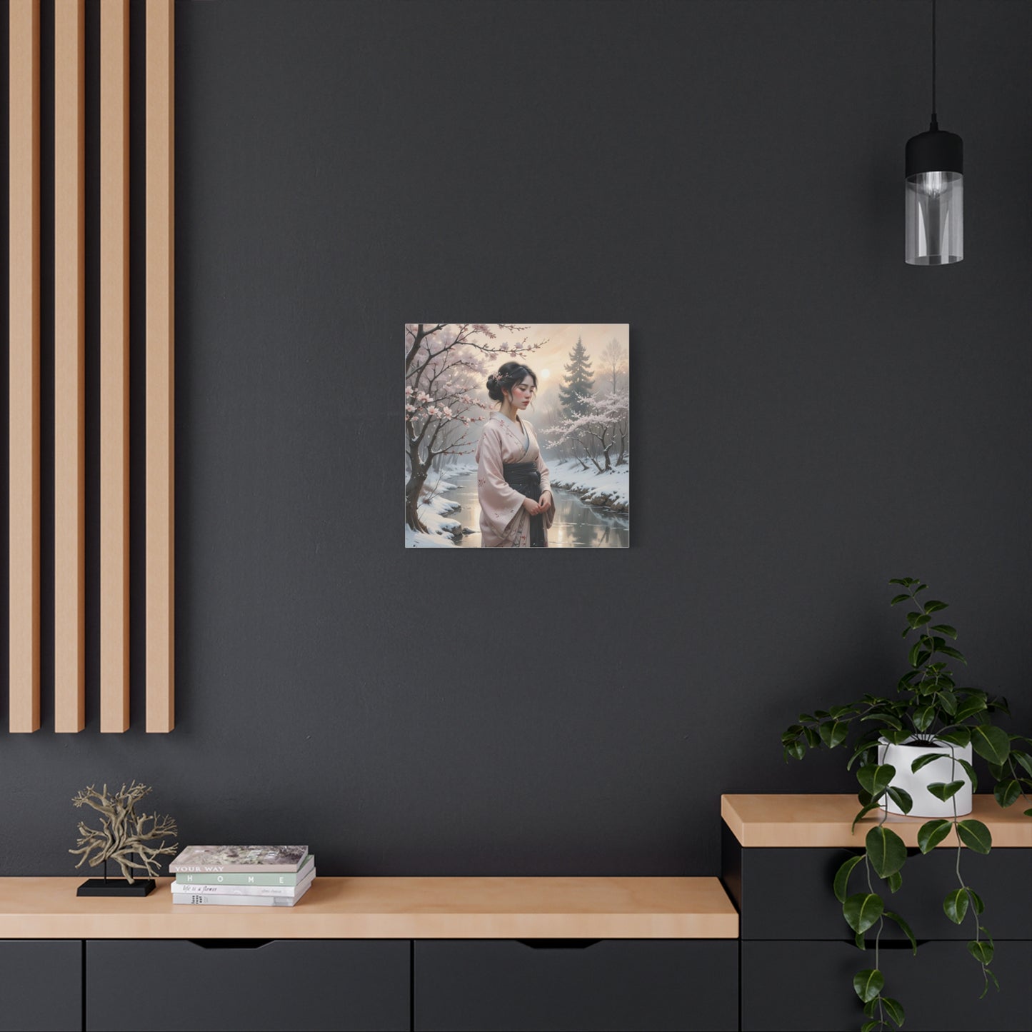 Lady in the Snow Asian Abstract Art