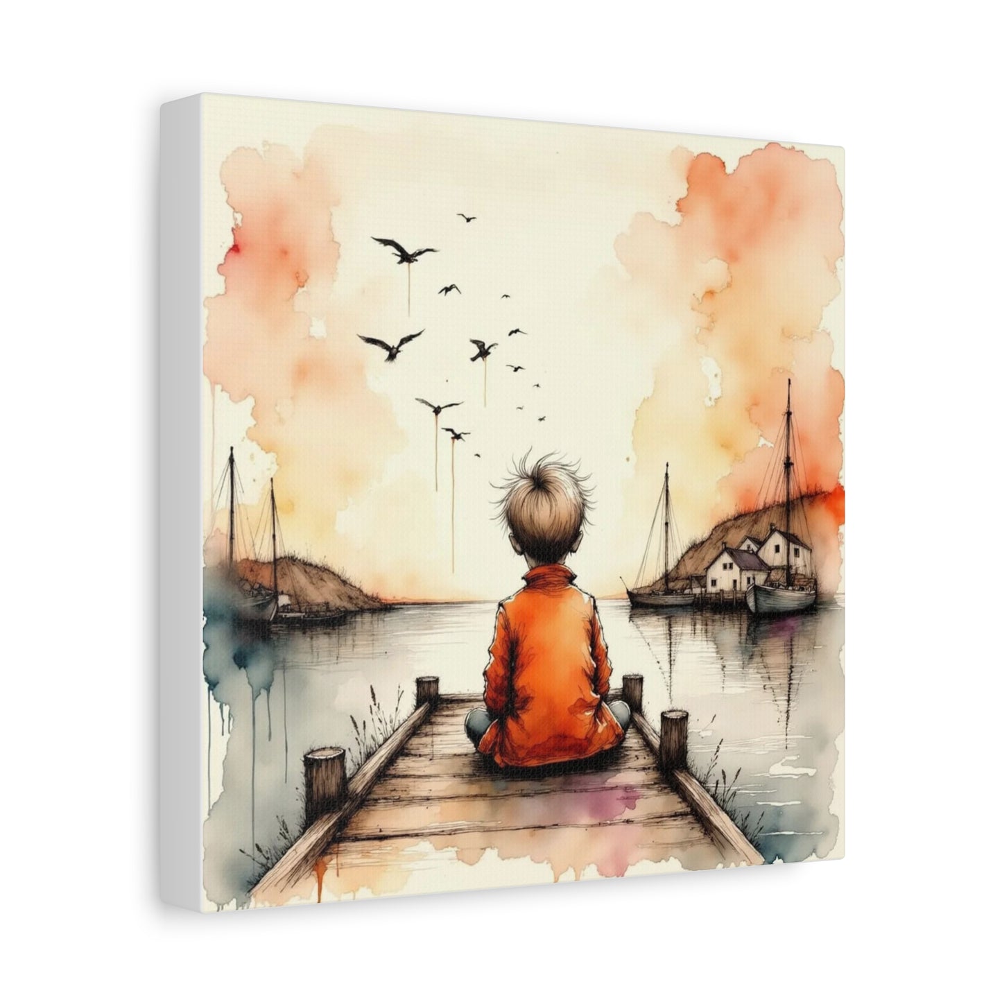 Little Boy on the Dock Abstract Art