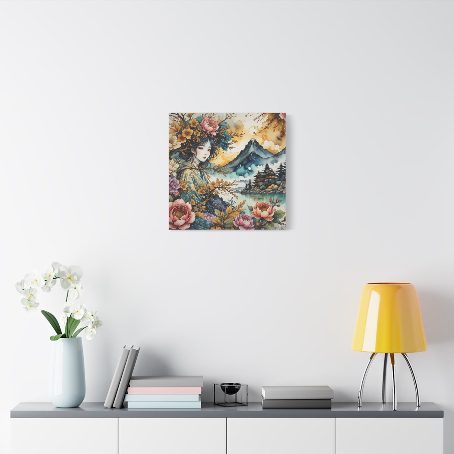 Lady in the Woods Asian Abstract Art