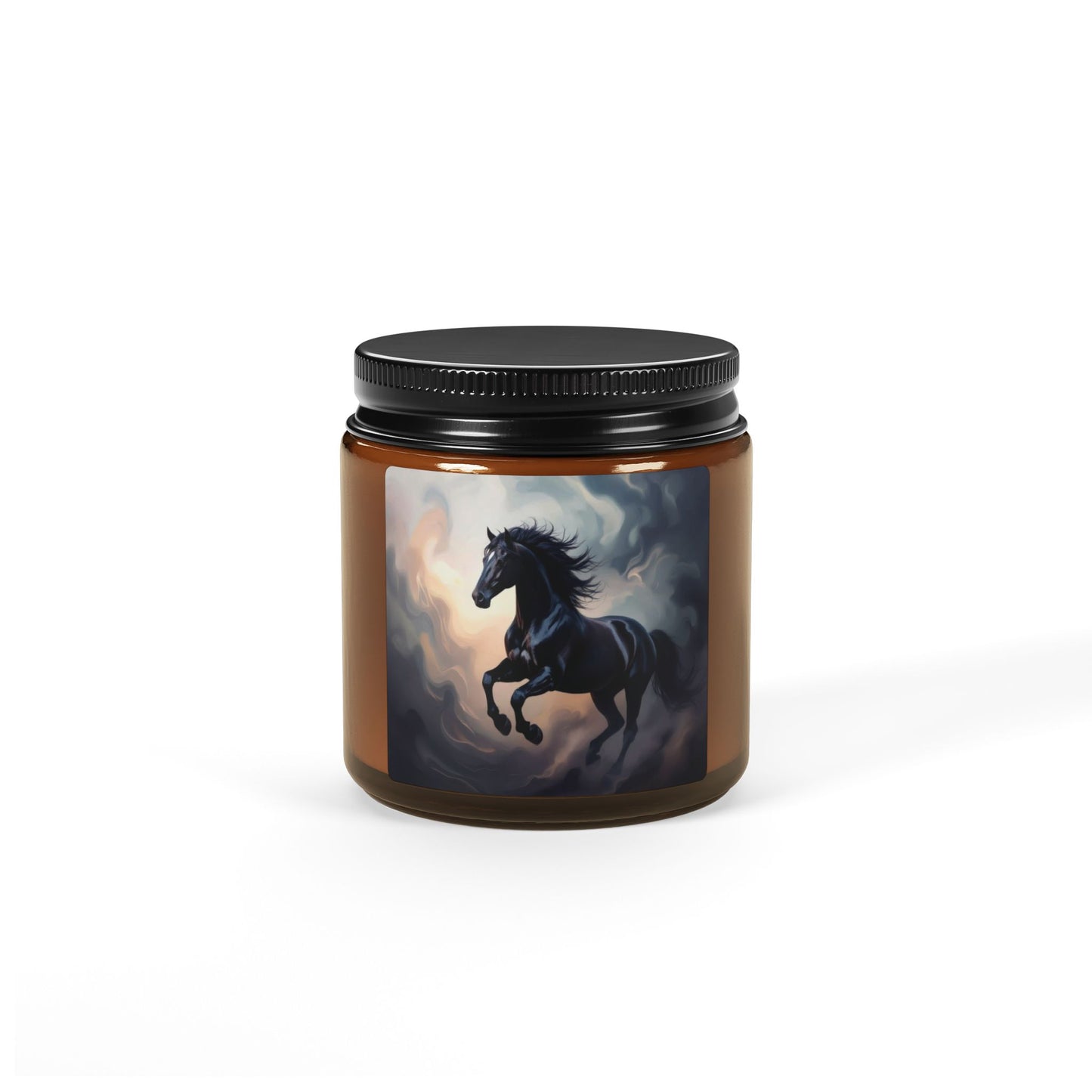 Black Stallion Scented Soy Candle — Amber Jar (Multi-Size)