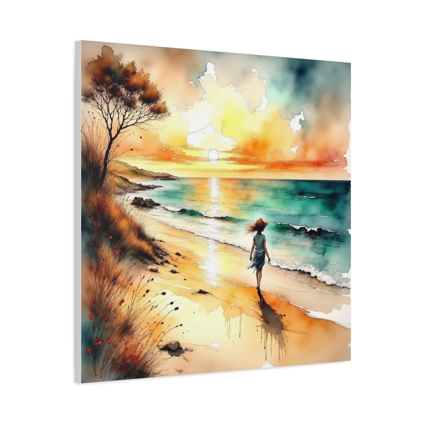 Girl on the Beach Abstract Art