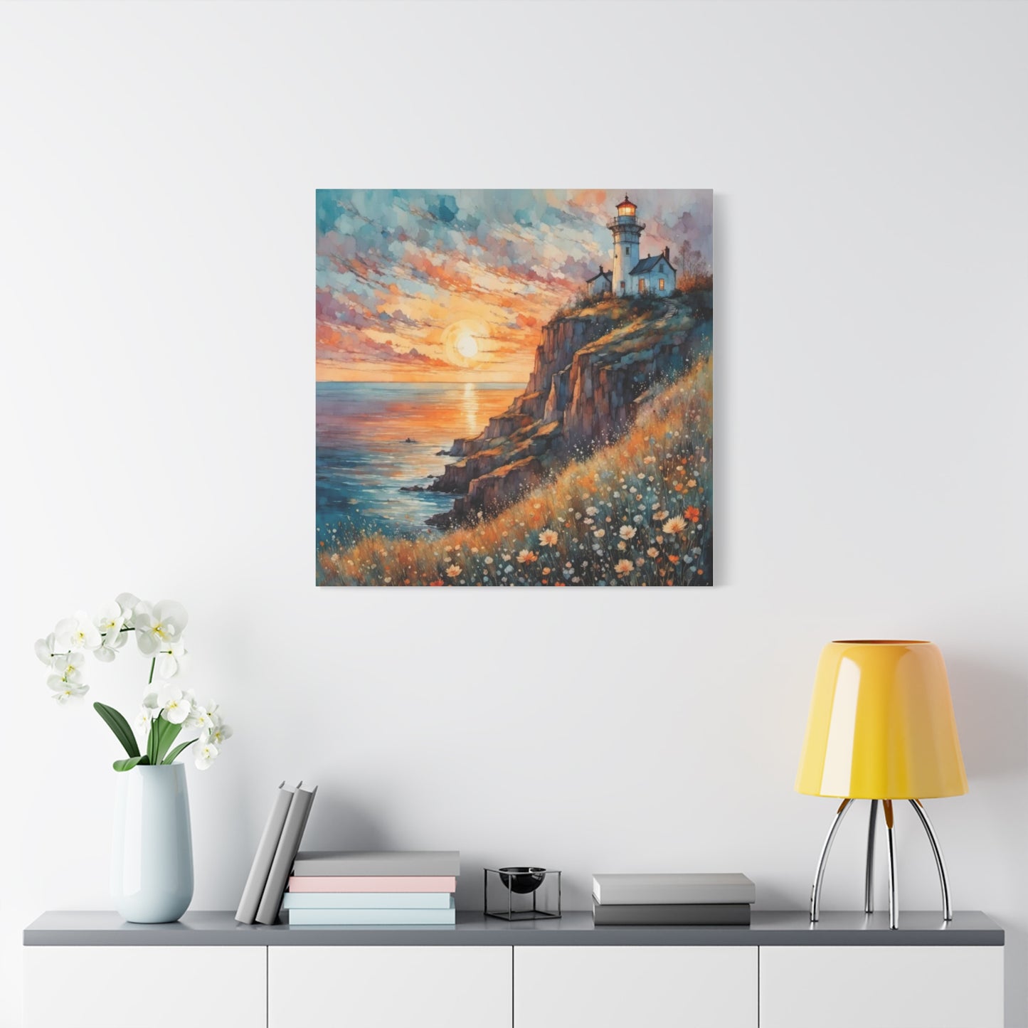 Lighthouse on the Cliff Abstract Art