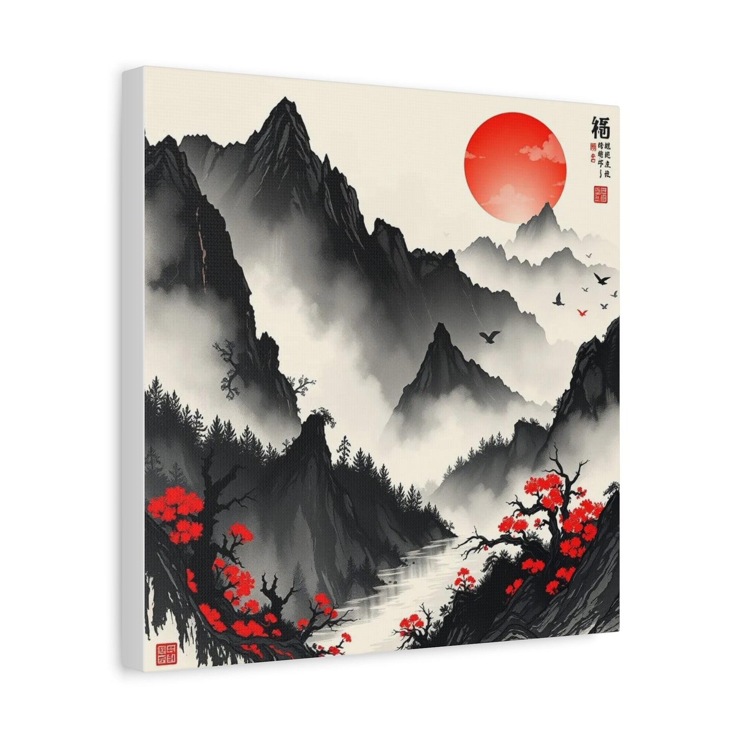 Fog on the Mountains Asian Abstract Art